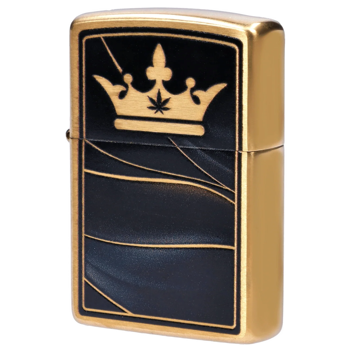 Queen of Bud Zippo Black Obsidian Ripple - Image 2