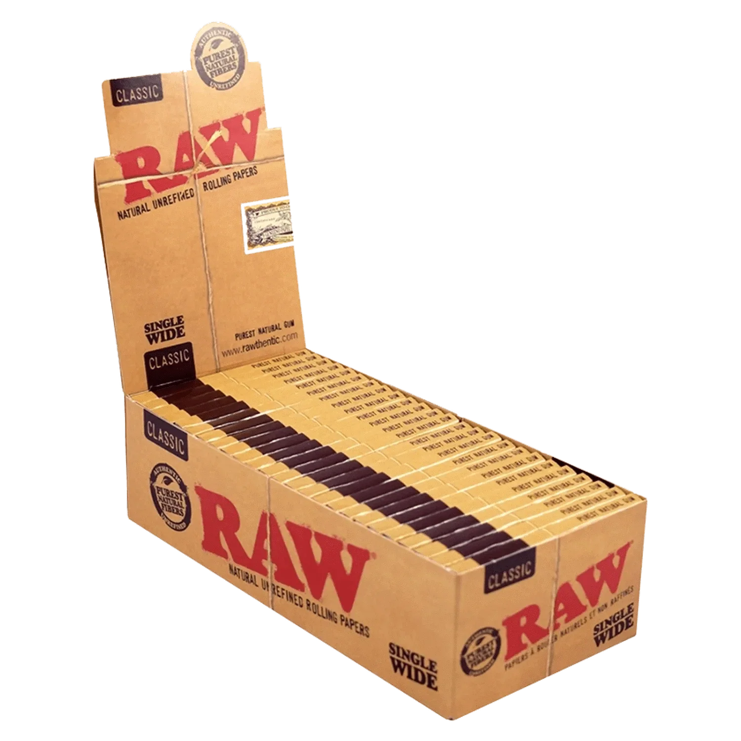 Raw Classic Hemp Rolling Papers - Single Wide Double Window - Image 2
