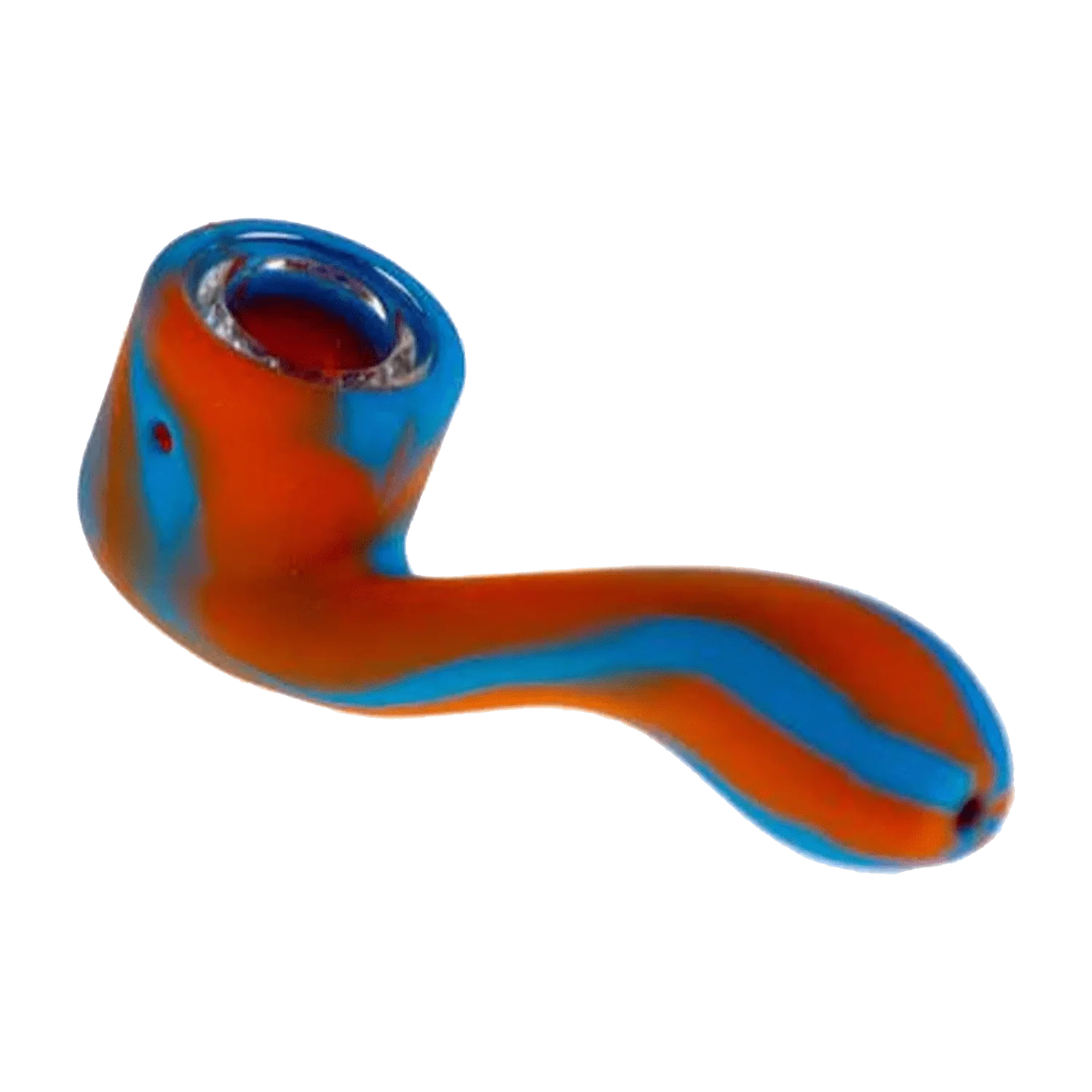 Silicone Sherlock Pipe Blue & Orange