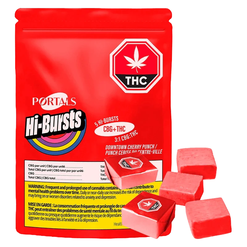 Hi-Bursts Downtown Cherry Punch 3:1 CBG:THC Gummies