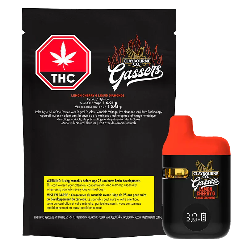 Gassers Lemon Cherry G Liquid Diamonds Disposable Vape