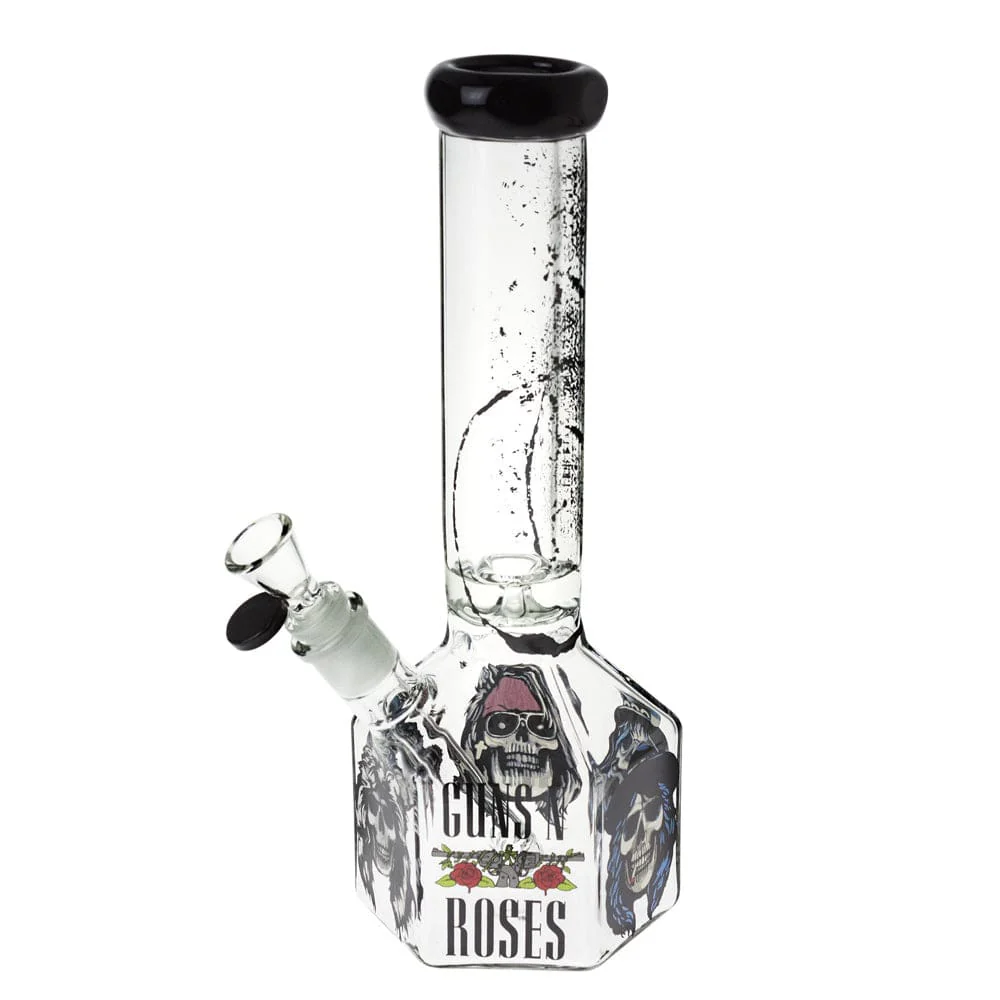 Valiant GNR Skulls Hexagon Water Pipe - 10in.
