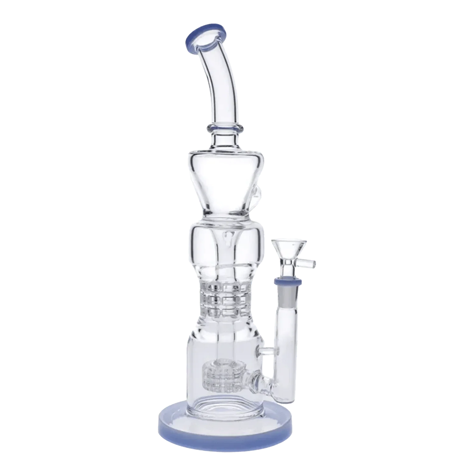 Beaker Water Pipe w/Bowl & Quartz-Milky Blue