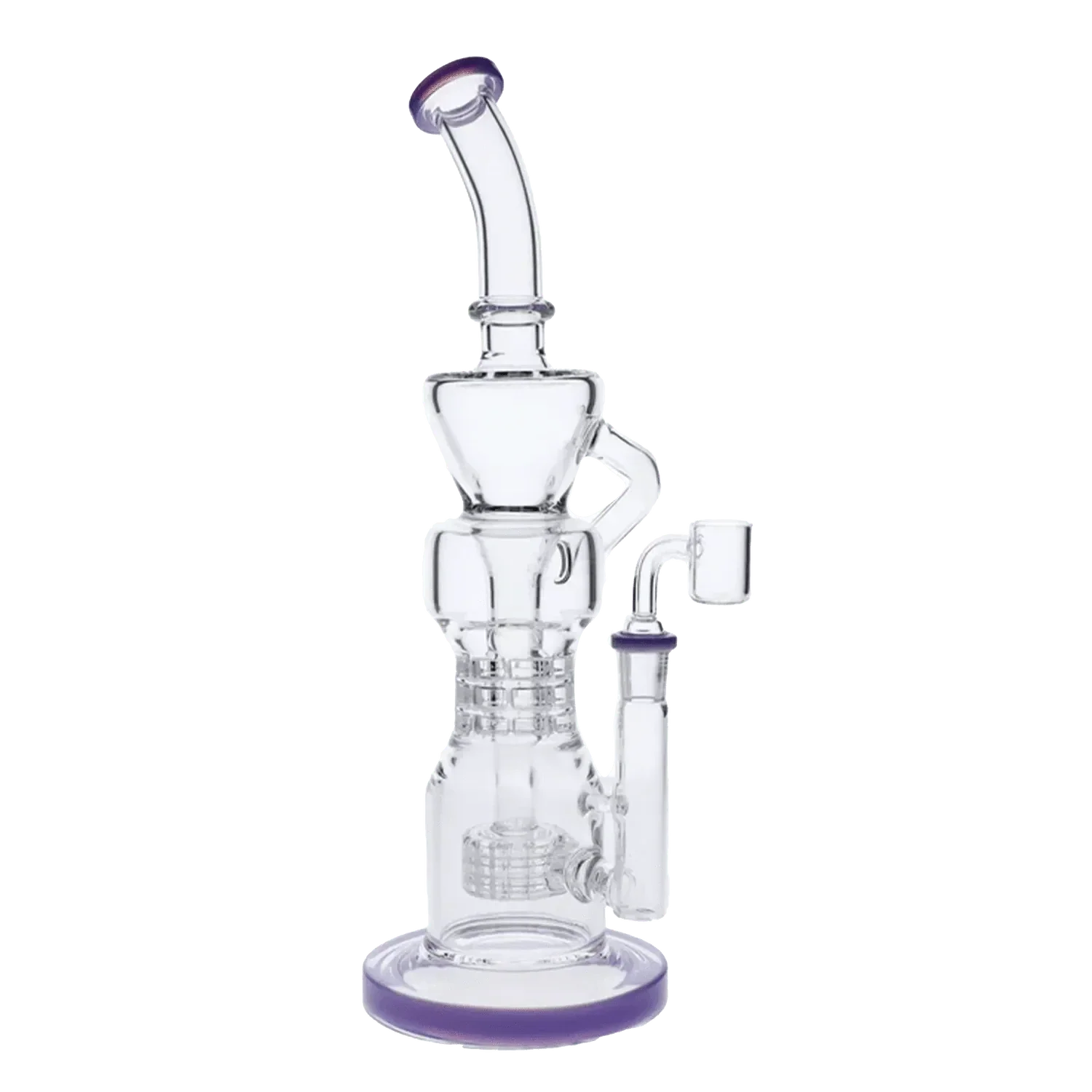 Beaker Water Pipe w/Bowl & Quartz-Milky Purple