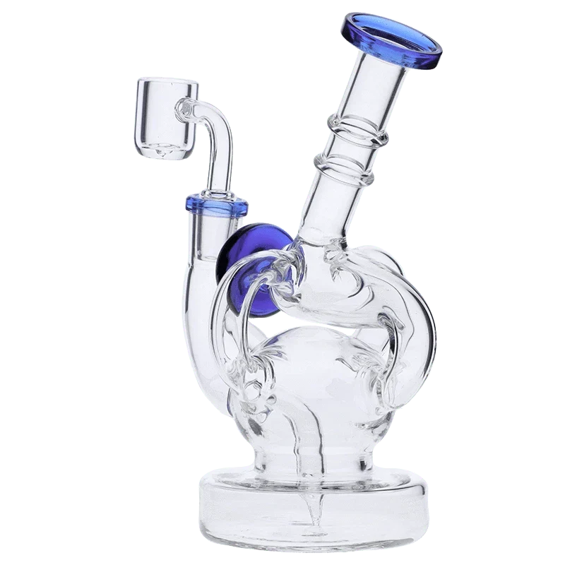 Dab Rig Recycler w/Quartz-Blue-7 in - Image 5