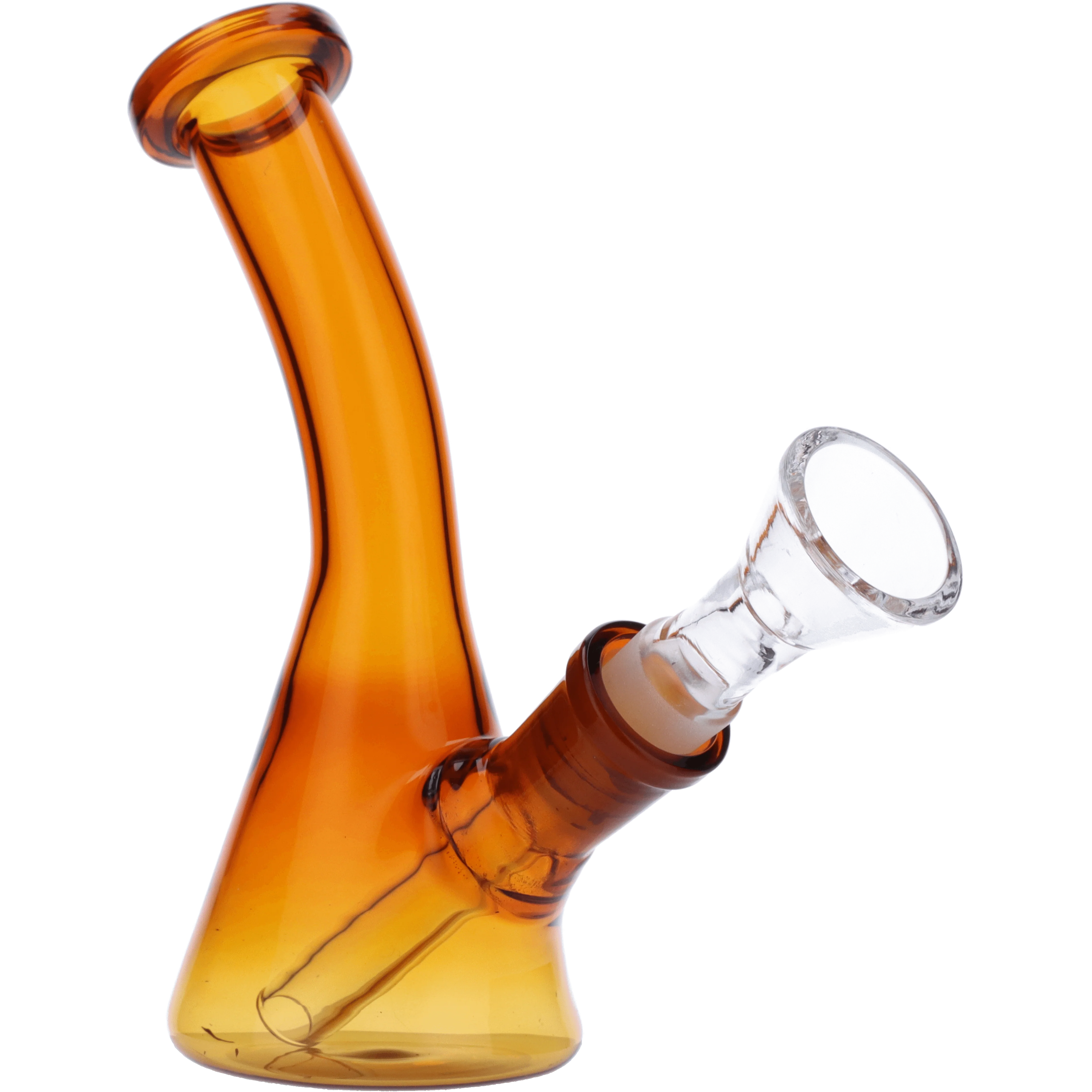 Everyday Essentials Bent Neck Beaker Bong - Amber - 5in. - Image 2