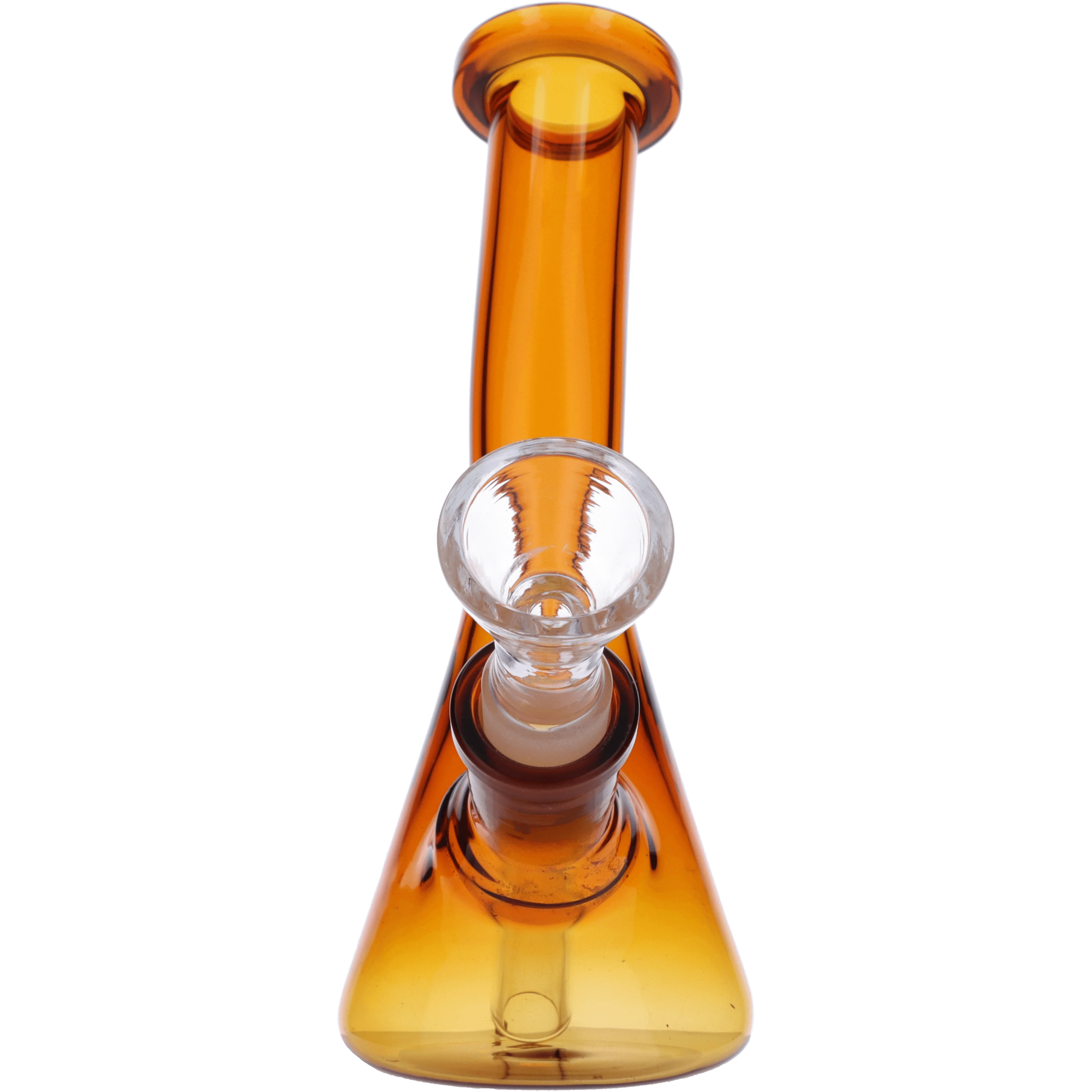 Everyday Essentials Bent Neck Beaker Bong - Amber - 5in. - Image 3