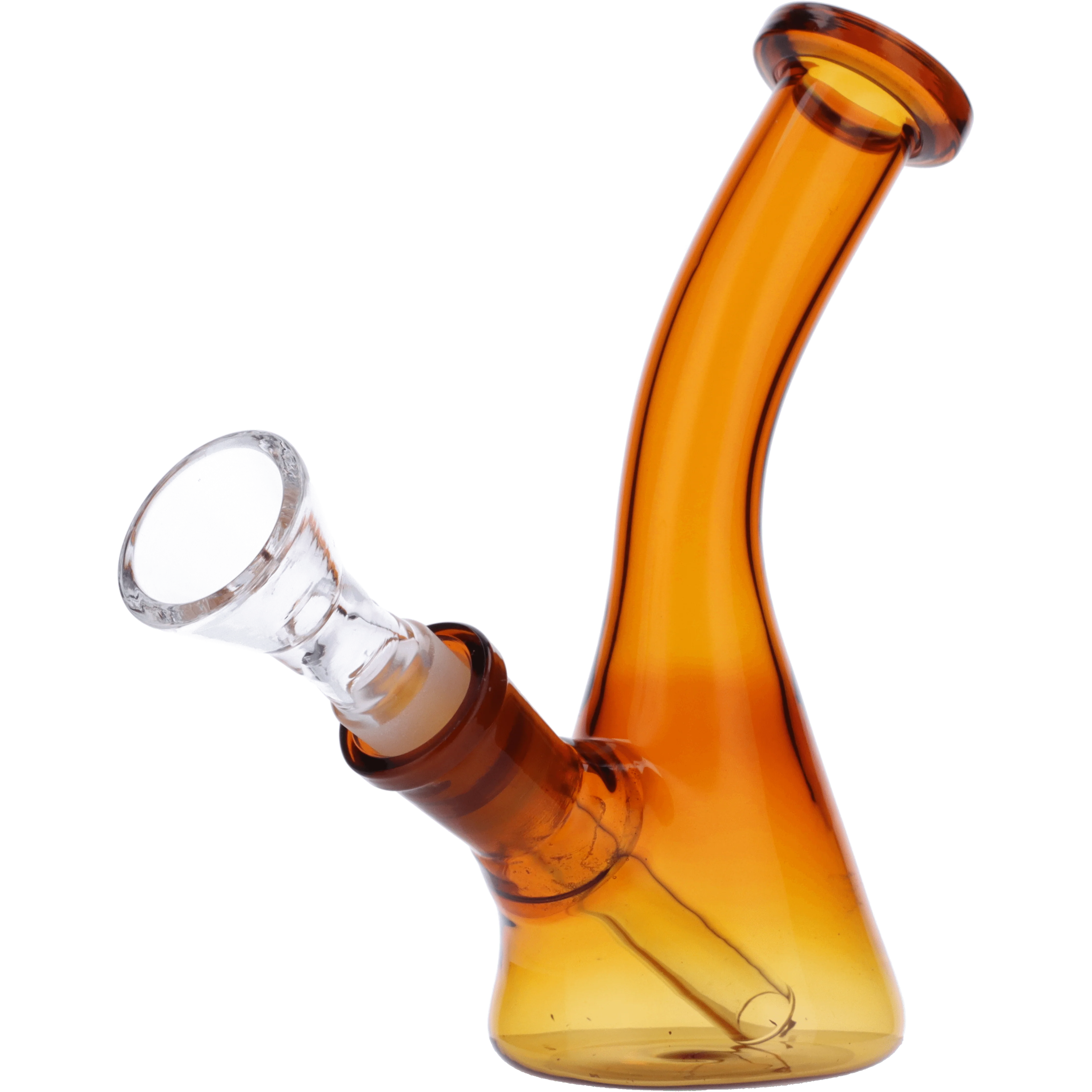Everyday Essentials Bent Neck Beaker Bong - Amber - 5in. - Image 4