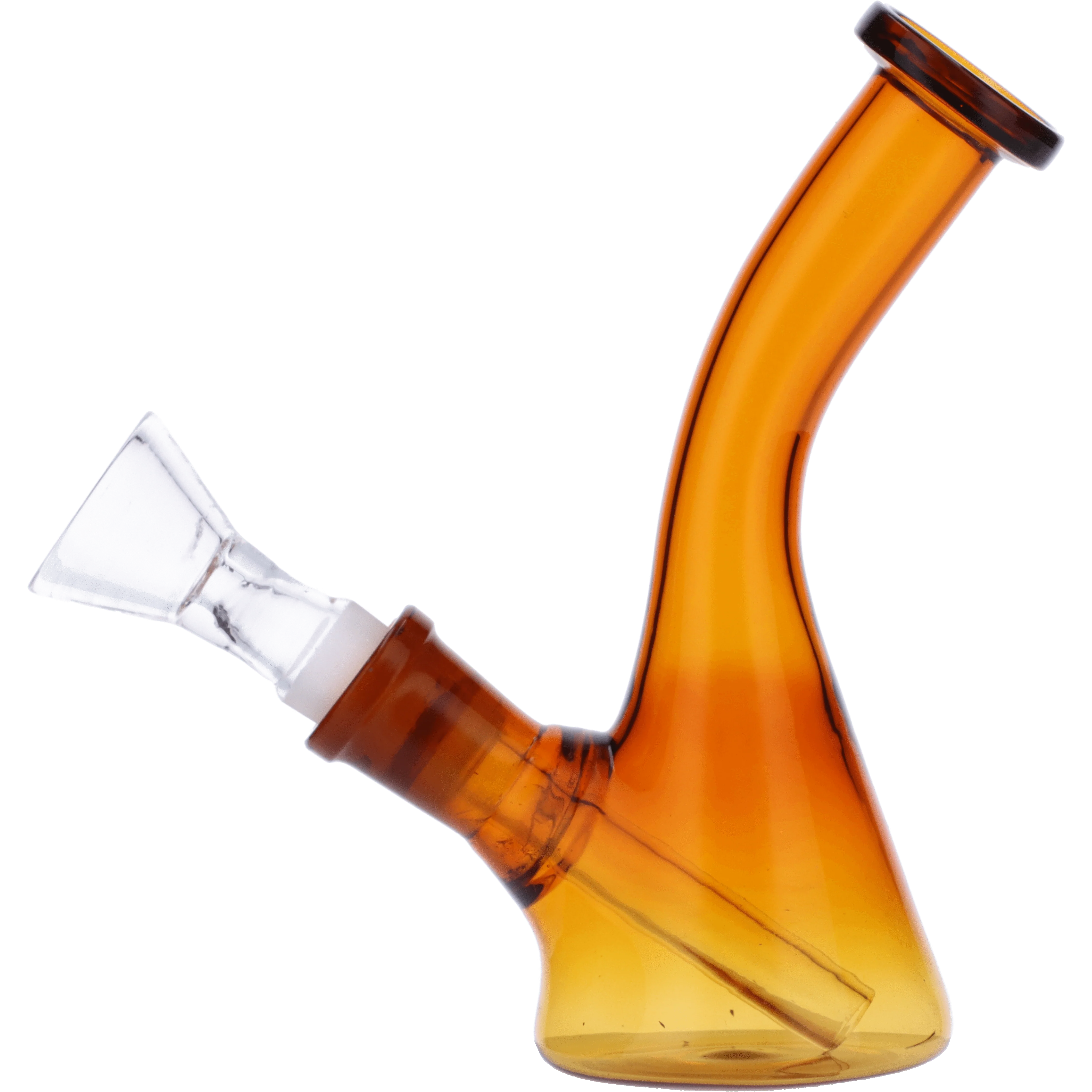 Everyday Essentials Bent Neck Beaker Bong - Amber - 5in. - Image 5