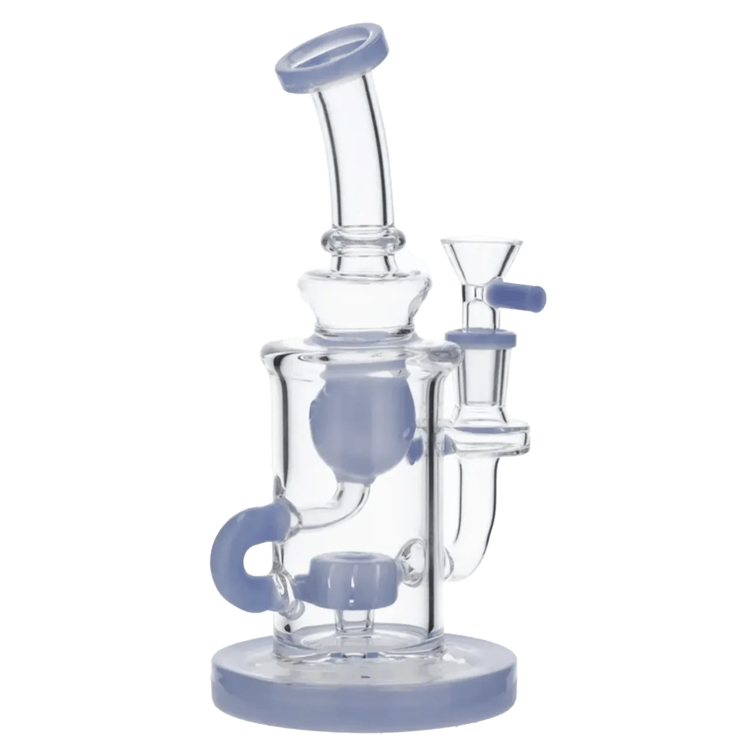 Hourglass Base Water Pipe w/Bowl & Quartz-Milky Purple-8in