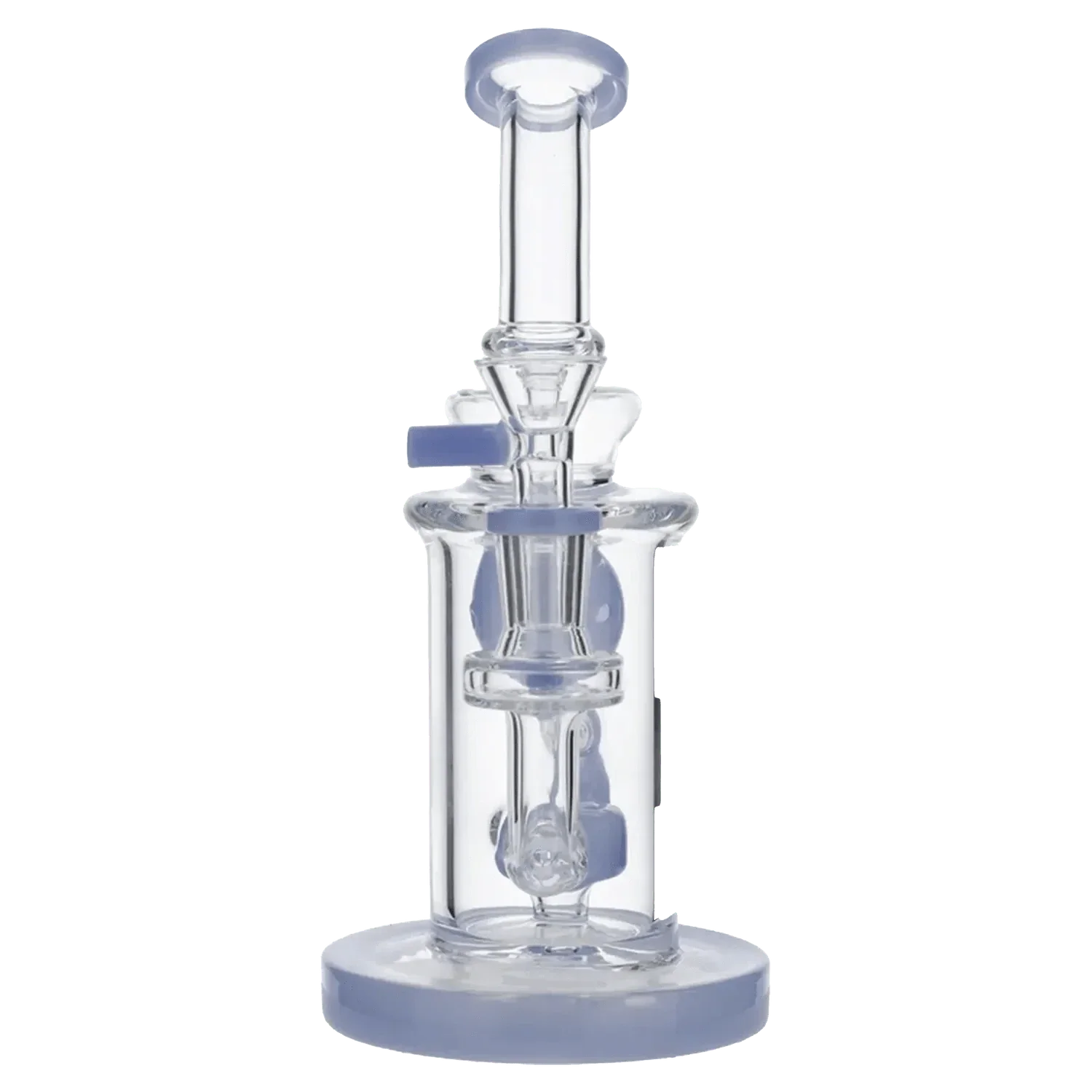 Hourglass Base Water Pipe w/Bowl & Quartz-Milky Purple-8in - Image 5