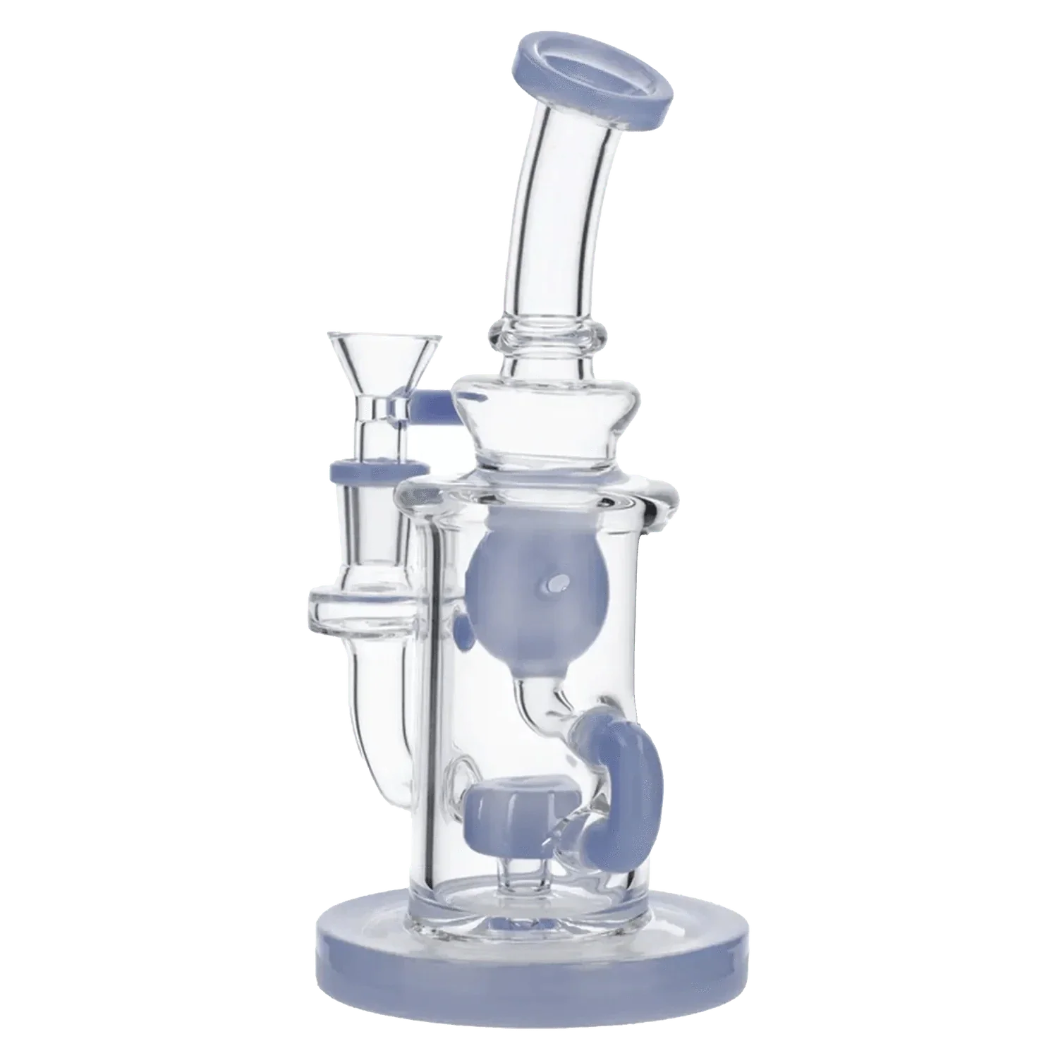 Hourglass Base Water Pipe w/Bowl & Quartz-Milky Purple-8in - Image 6