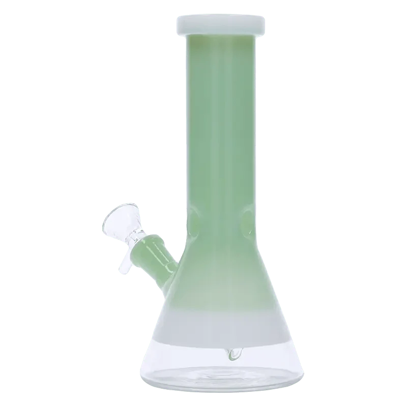 Valiant Beaker Water Pipe w/ White Rings - Mint Green - 8in. - Image 5