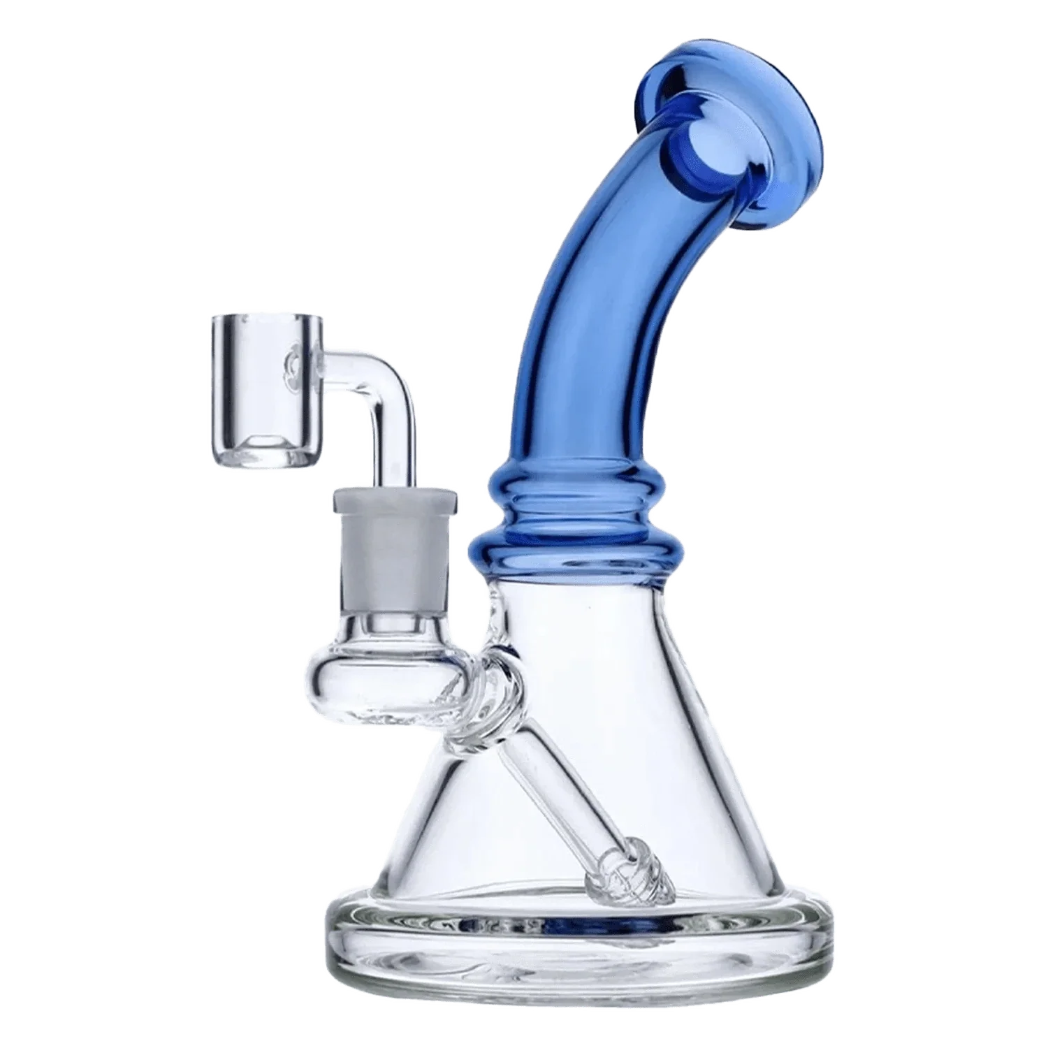 Valiant Bent Neck Mini Water Pipe - Blue - 7in.