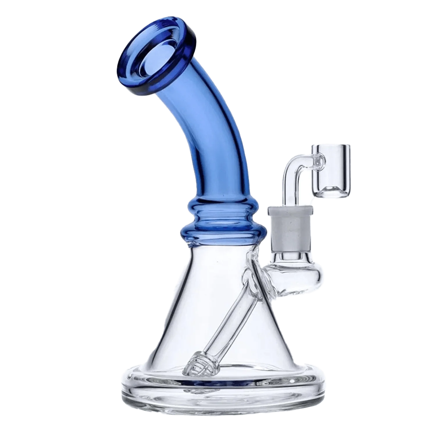 Valiant Bent Neck Mini Water Pipe - Blue - 7in. - Image 5