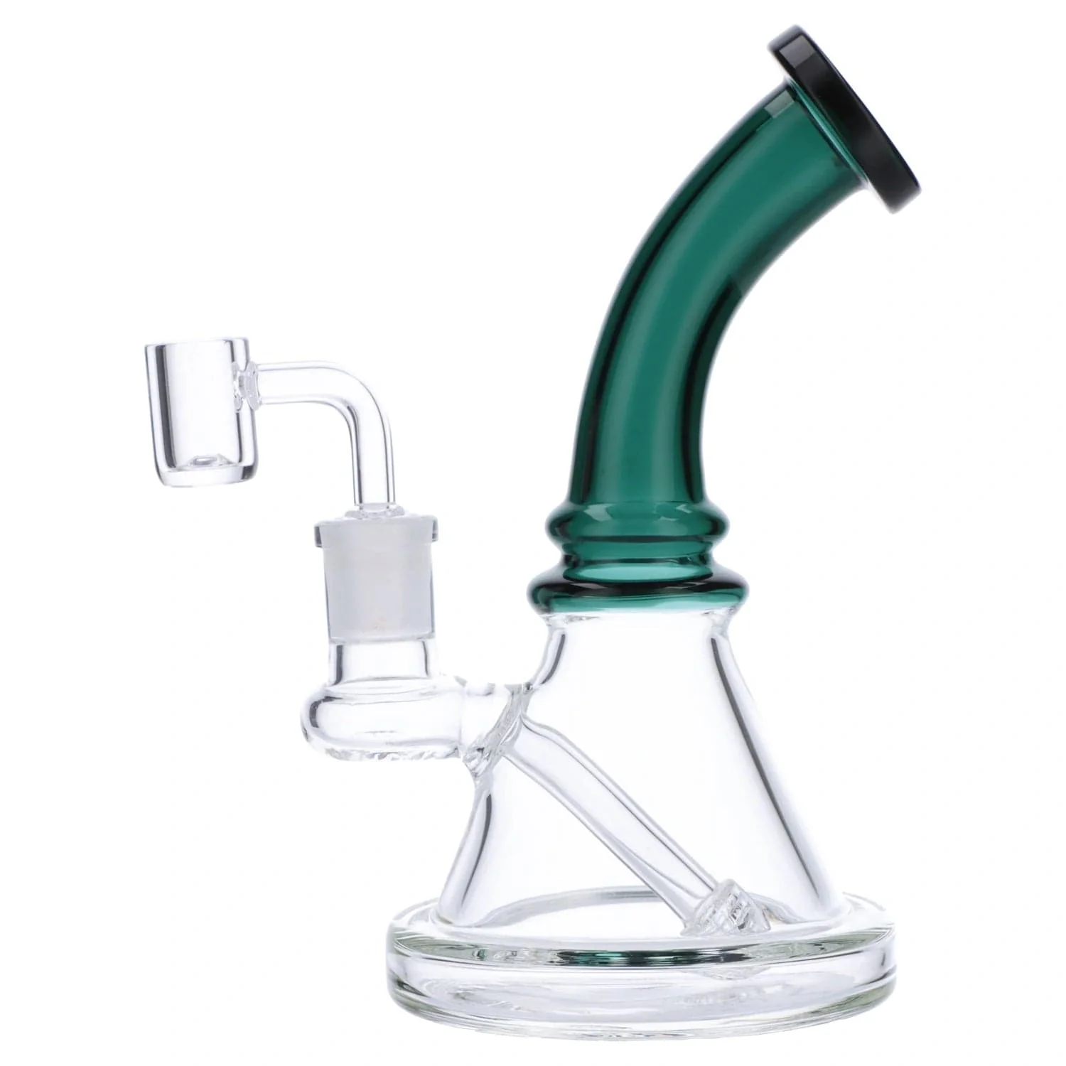 Valiant Bent Neck Mini Water Pipe - Teal - 7in.