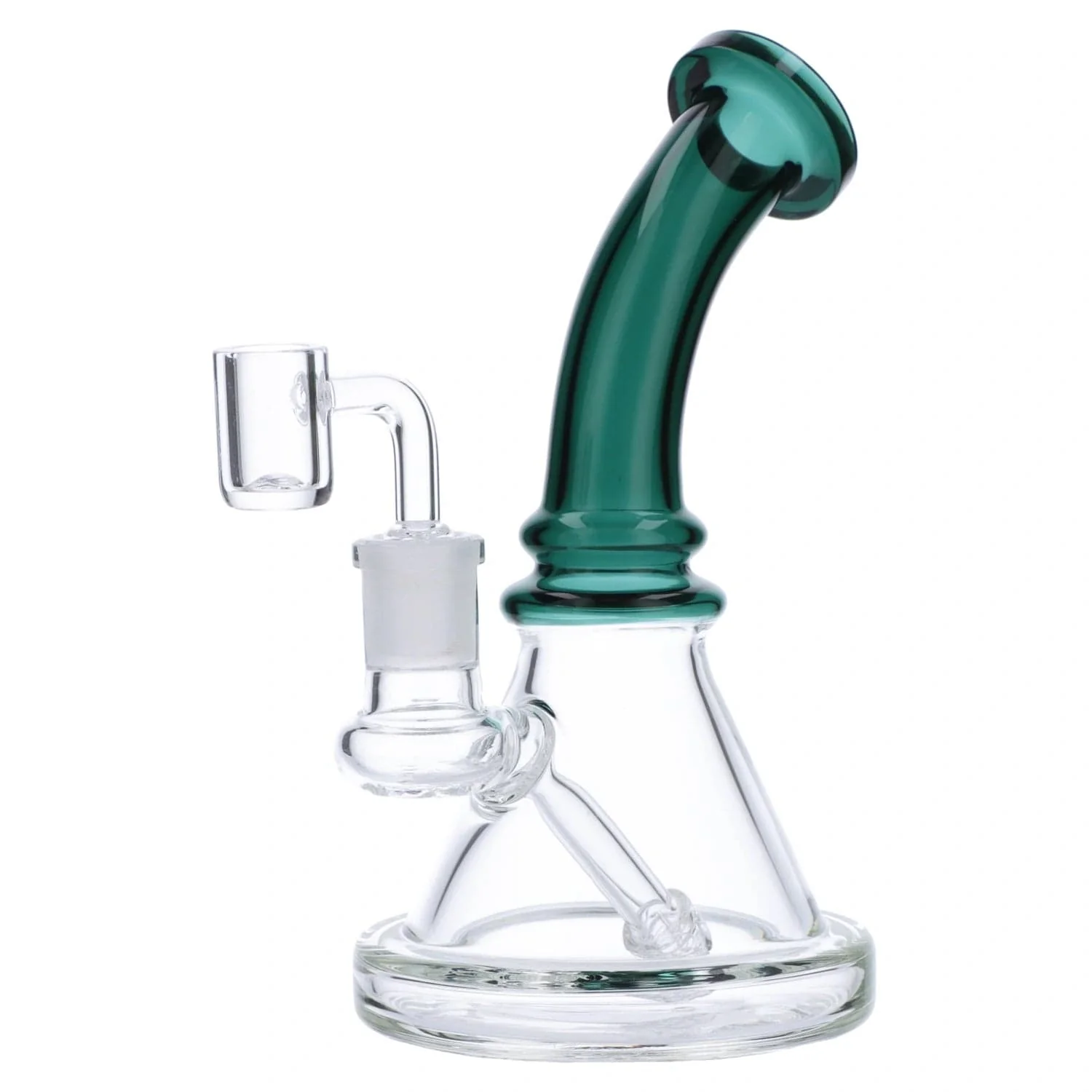 Valiant Bent Neck Mini Water Pipe - Teal - 7in. - Image 2