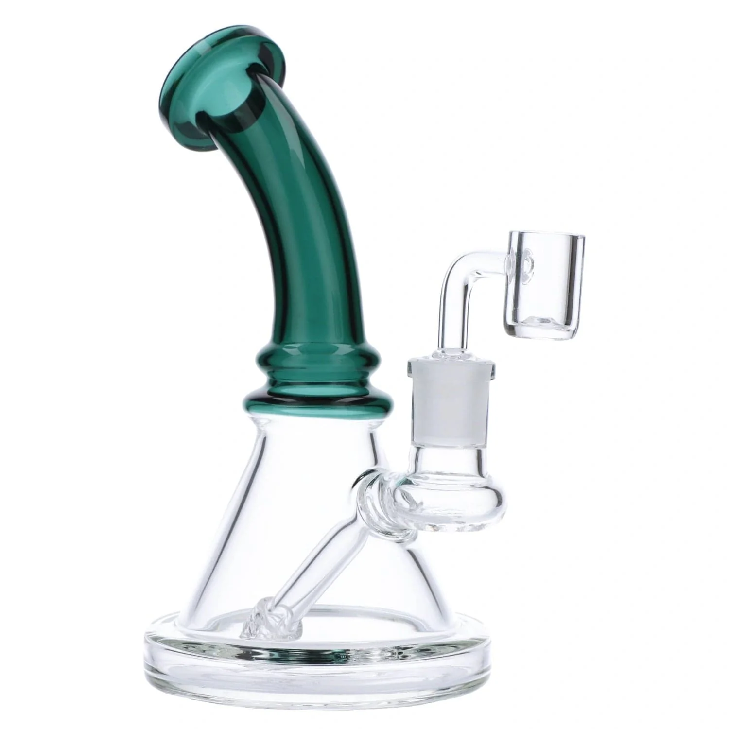 Valiant Bent Neck Mini Water Pipe - Teal - 7in. - Image 3