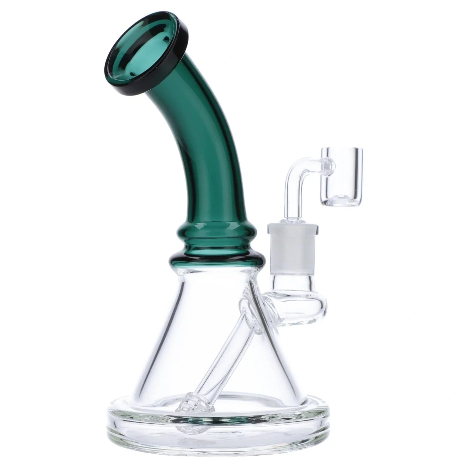 Valiant Bent Neck Mini Water Pipe - Teal - 7in. - Image 4