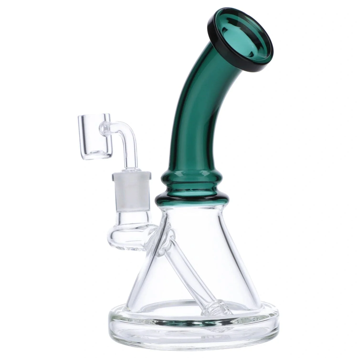 Valiant Bent Neck Mini Water Pipe - Teal - 7in. - Image 5