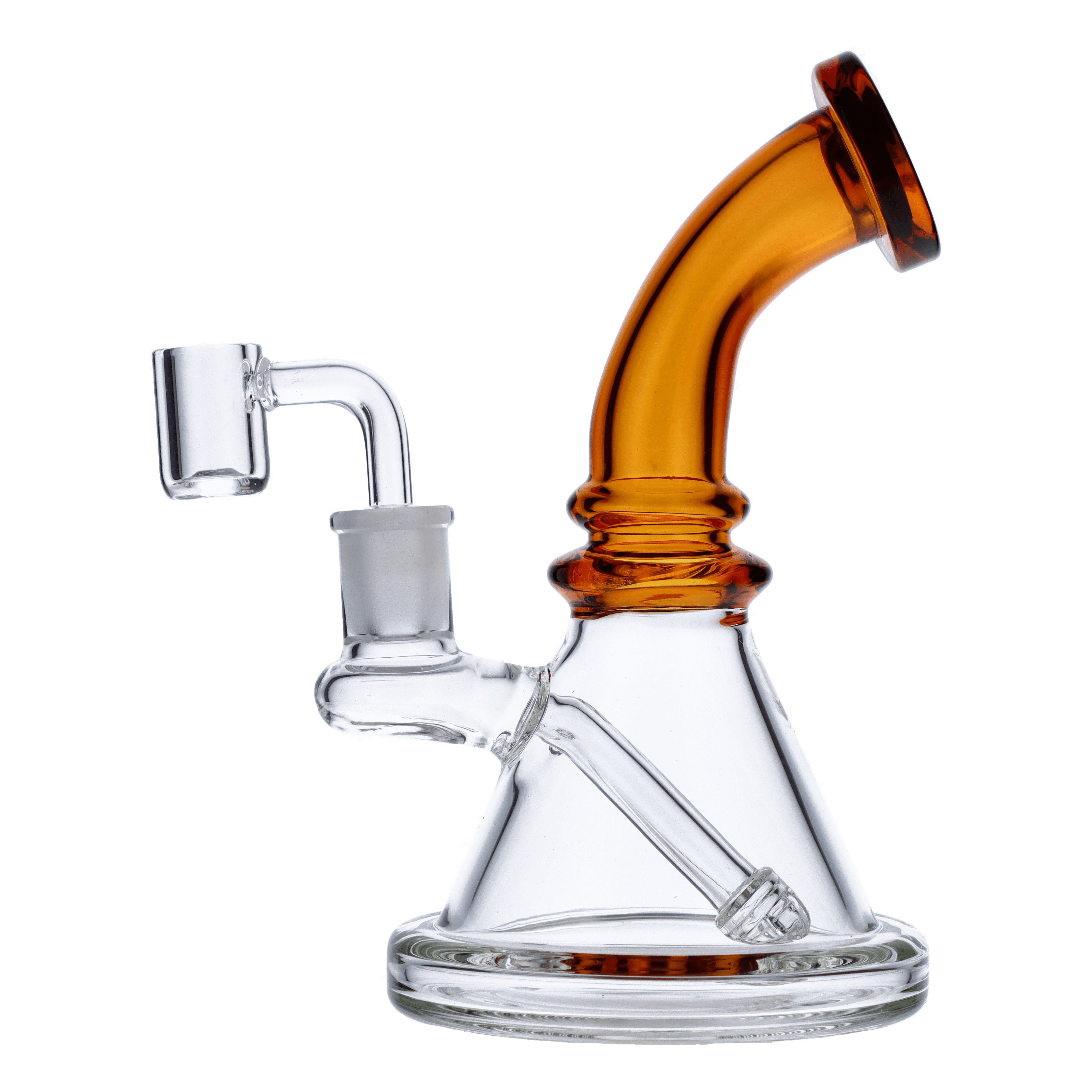 Valiant Bent Neck Mini Water Pipe - Yellow - 7in. - Image 2