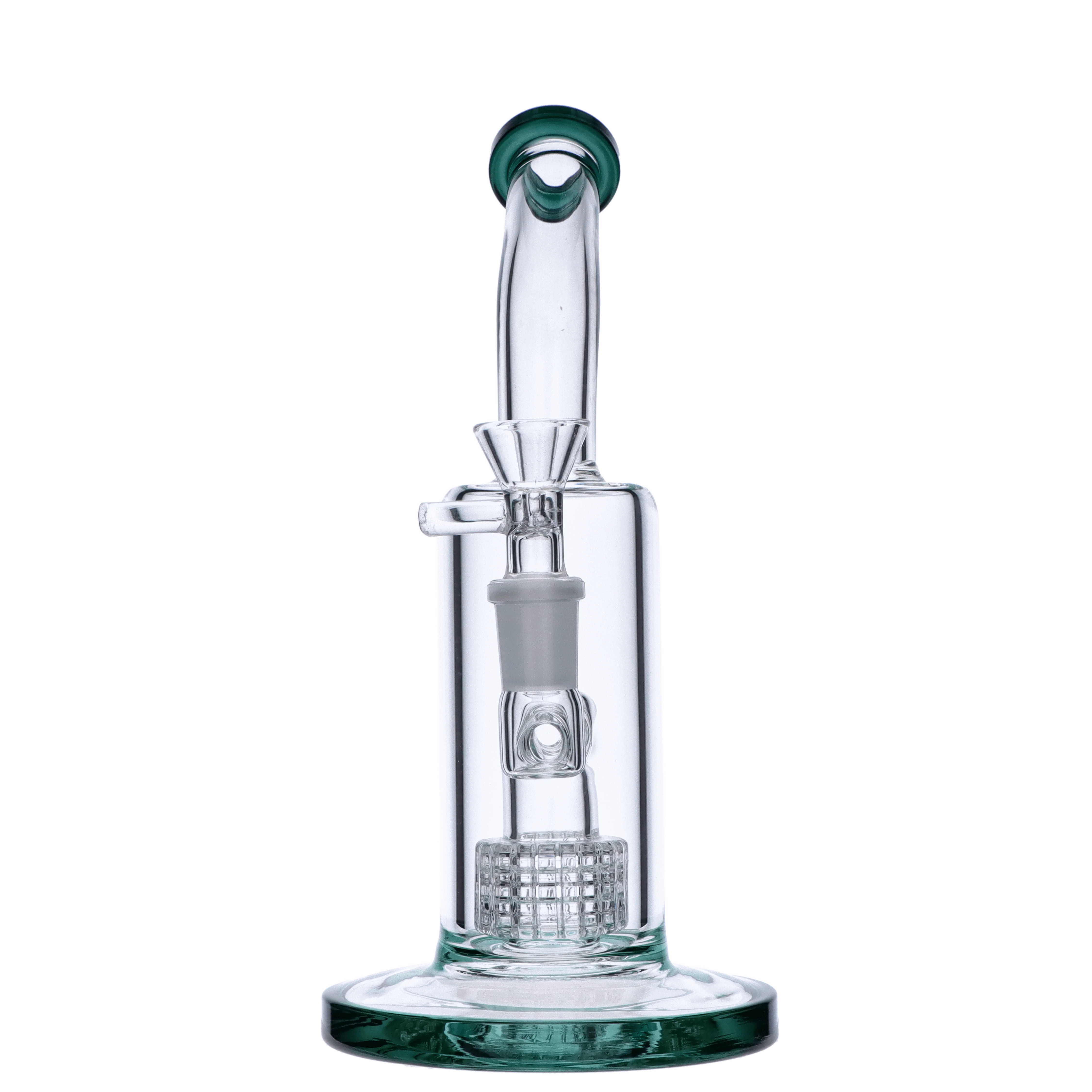 Valiant Bent Neck Water Pipe - Teal - 8in. - Image 2
