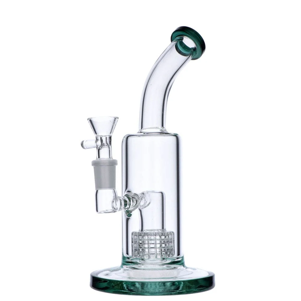 Valiant Bent Neck Water Pipe - Teal - 8in. - Image 3