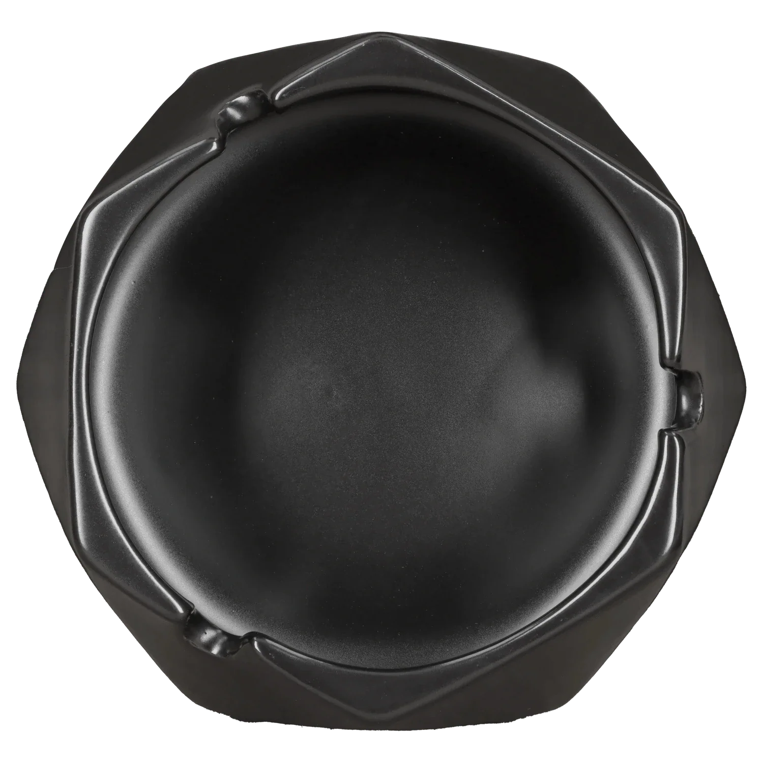 Valiant Hexagonal Glass Ashtray - Black - 4.4in - Image 2