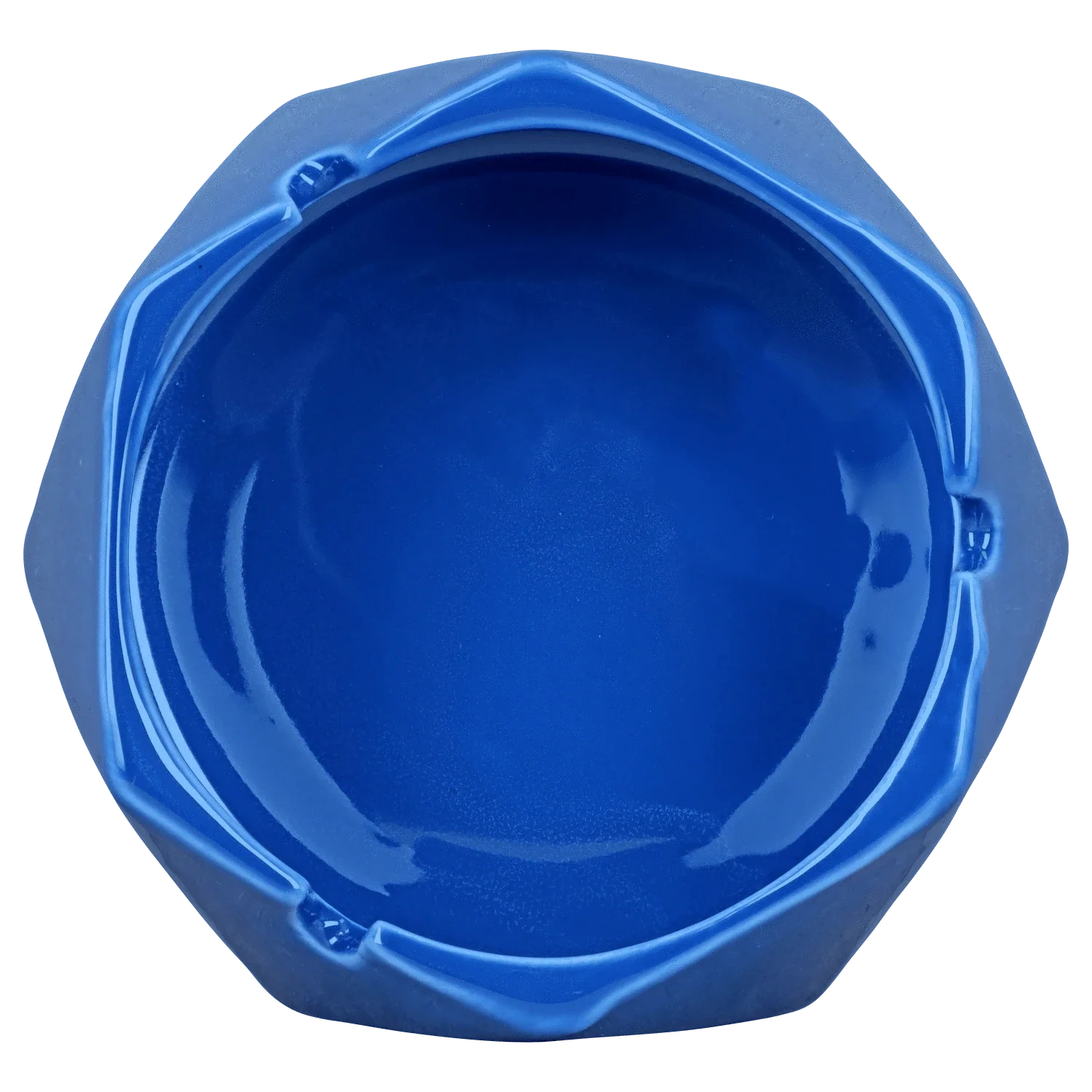 Valiant Hexagonal Glass Ashtray - Teal - 4.4in - Image 2