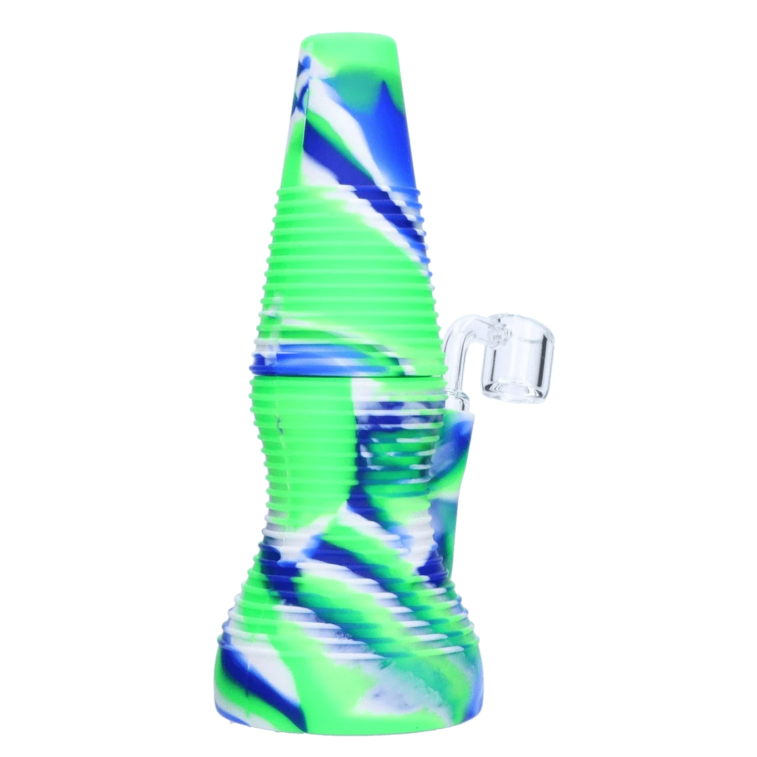 Valiant Silicone Dab Rig - Blue Neon & White - Image 4