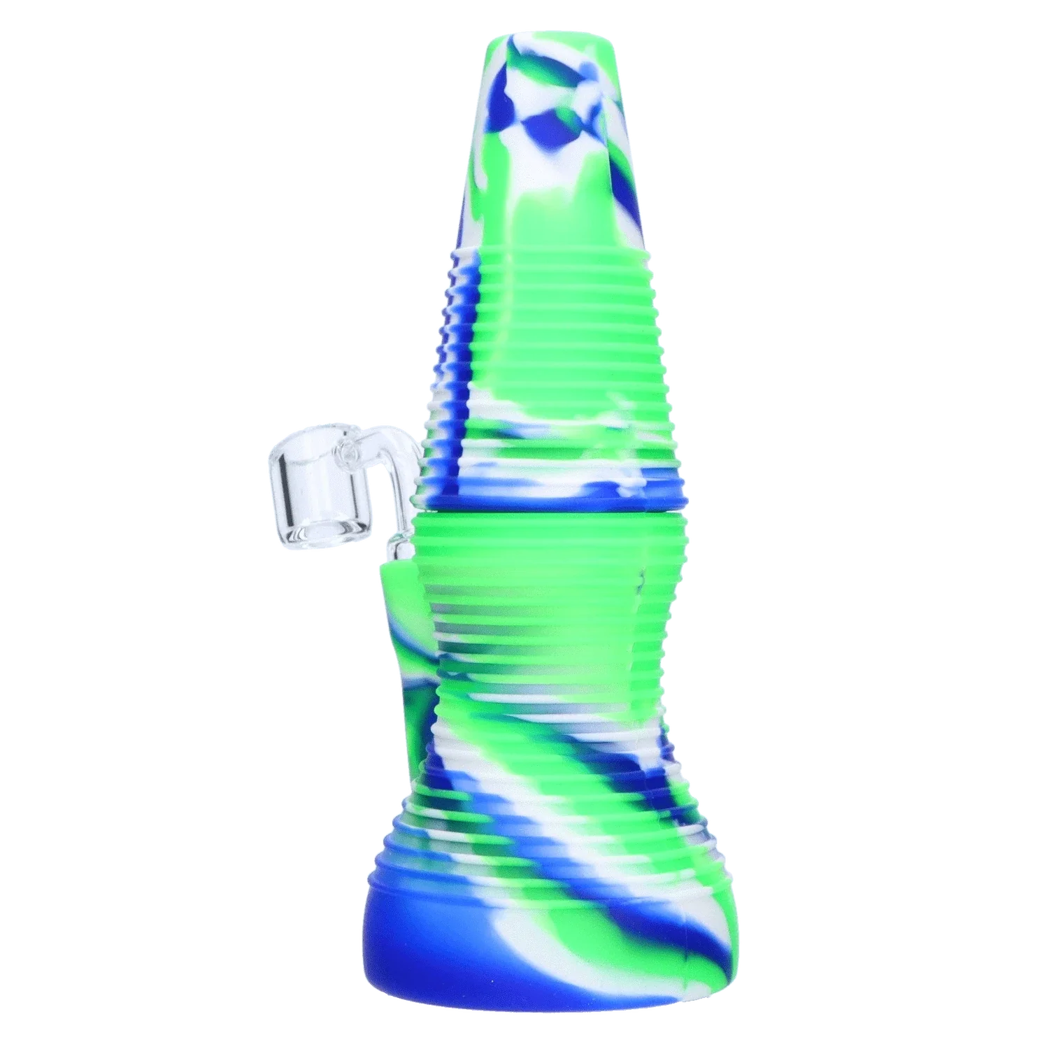 Valiant Silicone Dab Rig - Blue Neon & White - Image 5