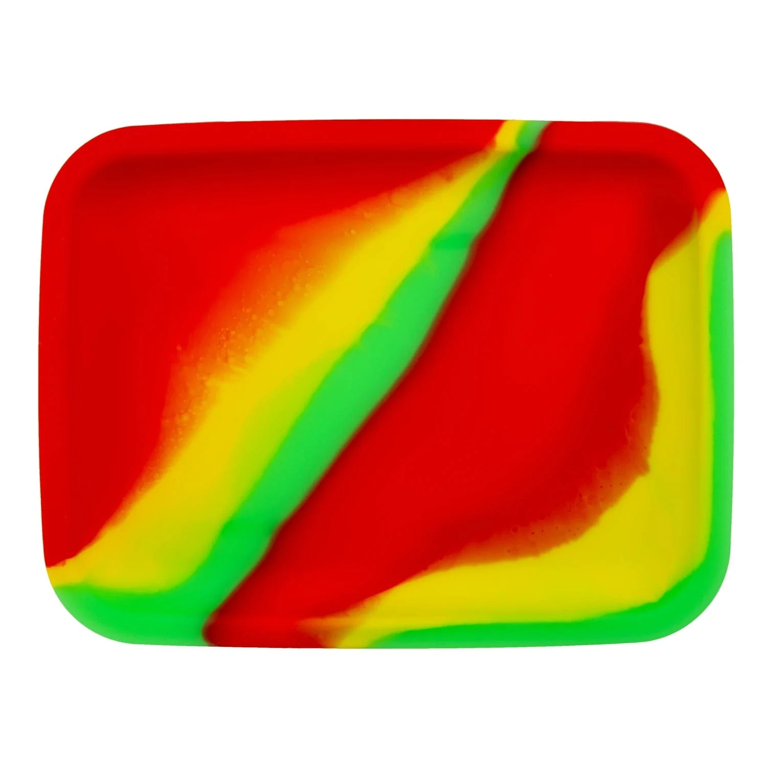Valiant Silicone Rolling Tray - Rasta - 8x6in.
