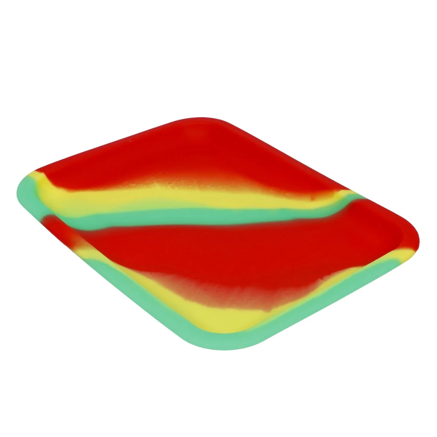 Valiant Silicone Rolling Tray - Rasta - 8x6in. - Image 2