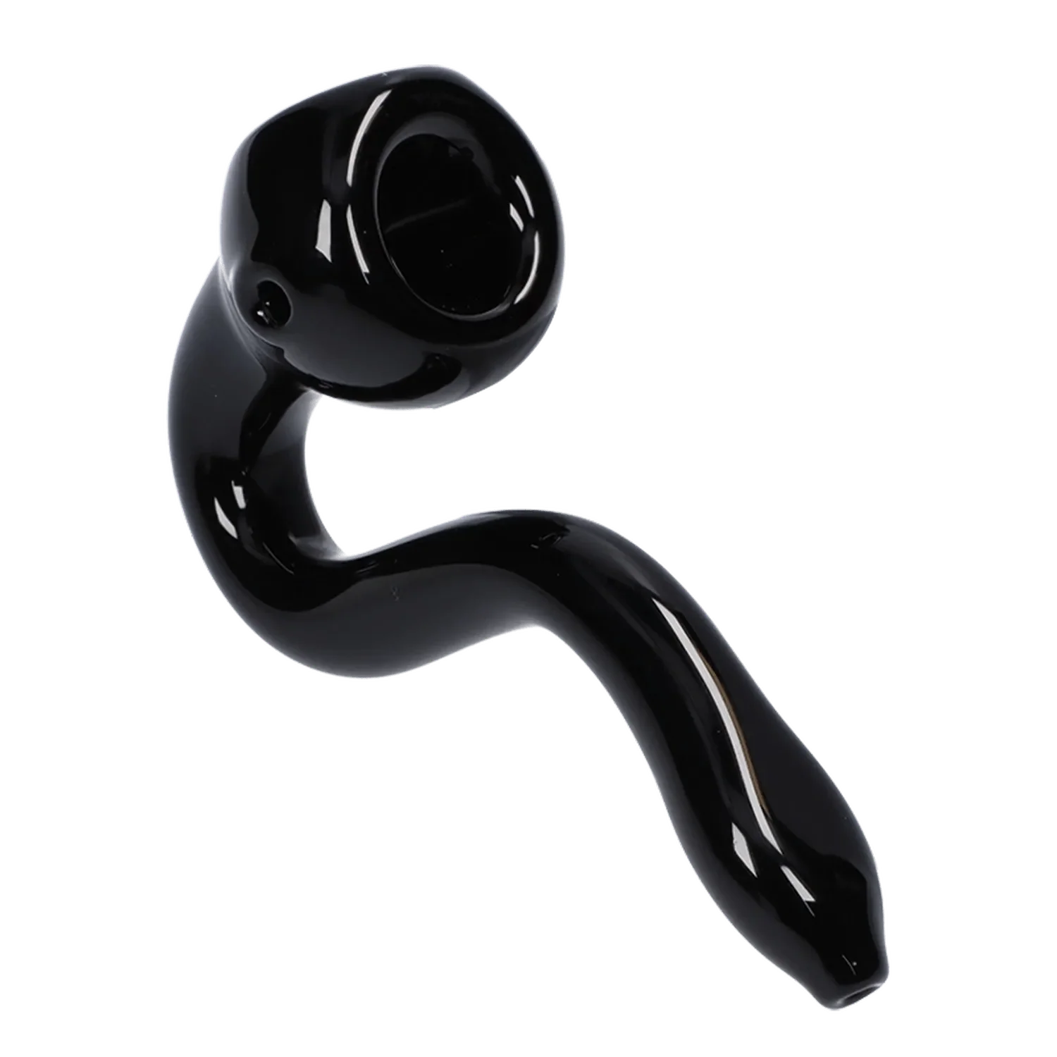 Valiant Small Glass Sherlock Pipe - Black - 4in. - Image 5
