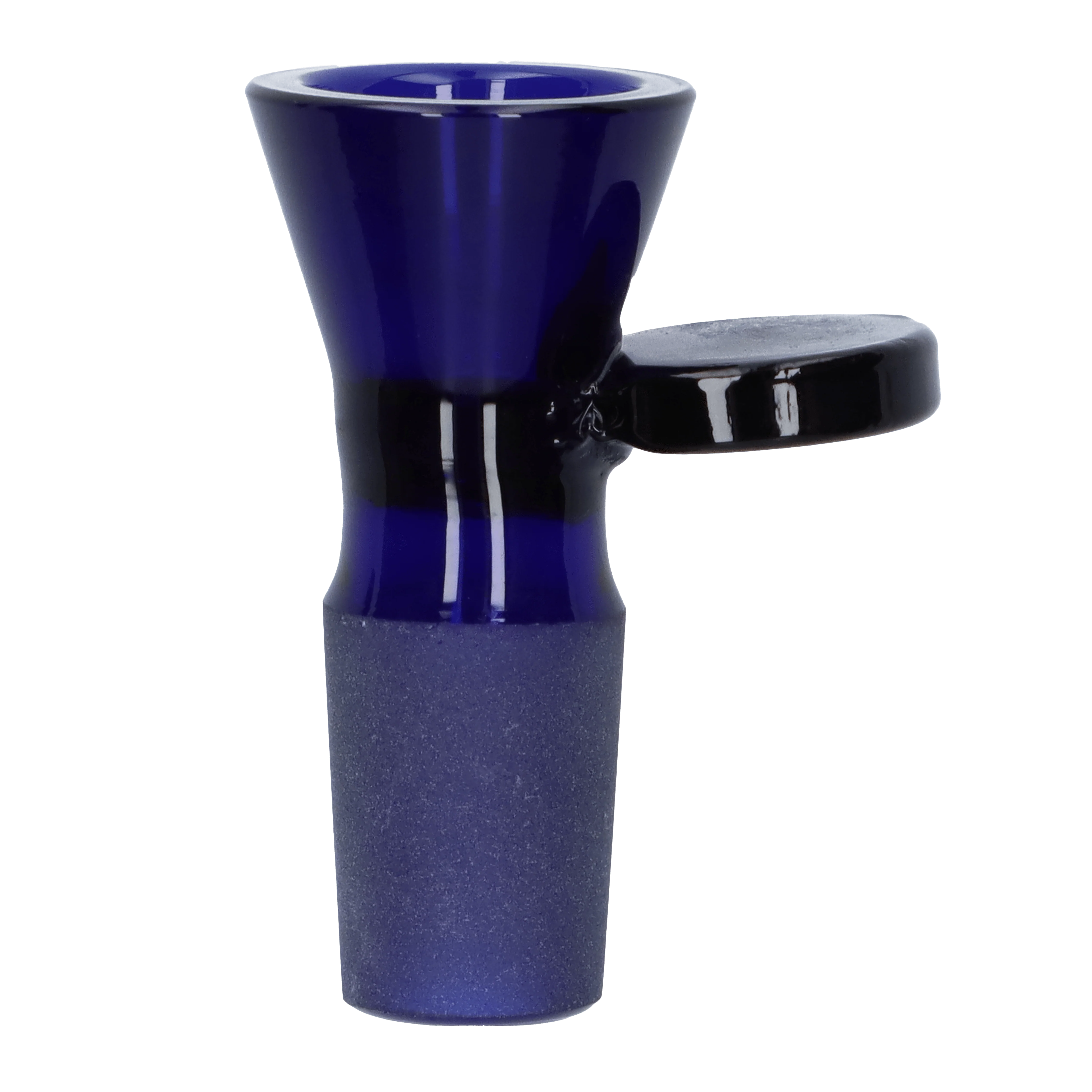 Valiant Solid Colored Glass Bowl w/ Handle - Blue - Male 18mm - Image 2