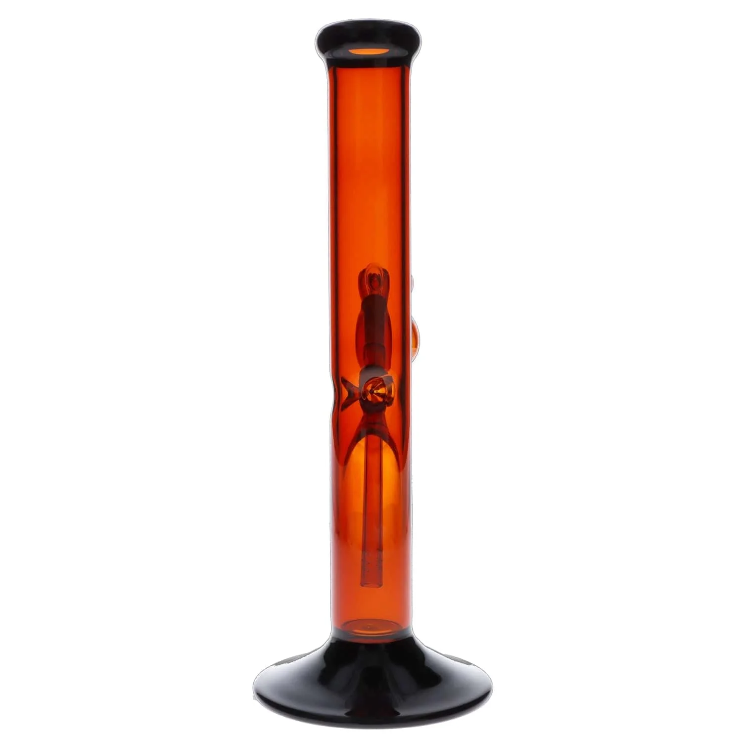 Valiant Straight Water Pipe - Amber w/ Black Top & Base - 12in. - Image 3