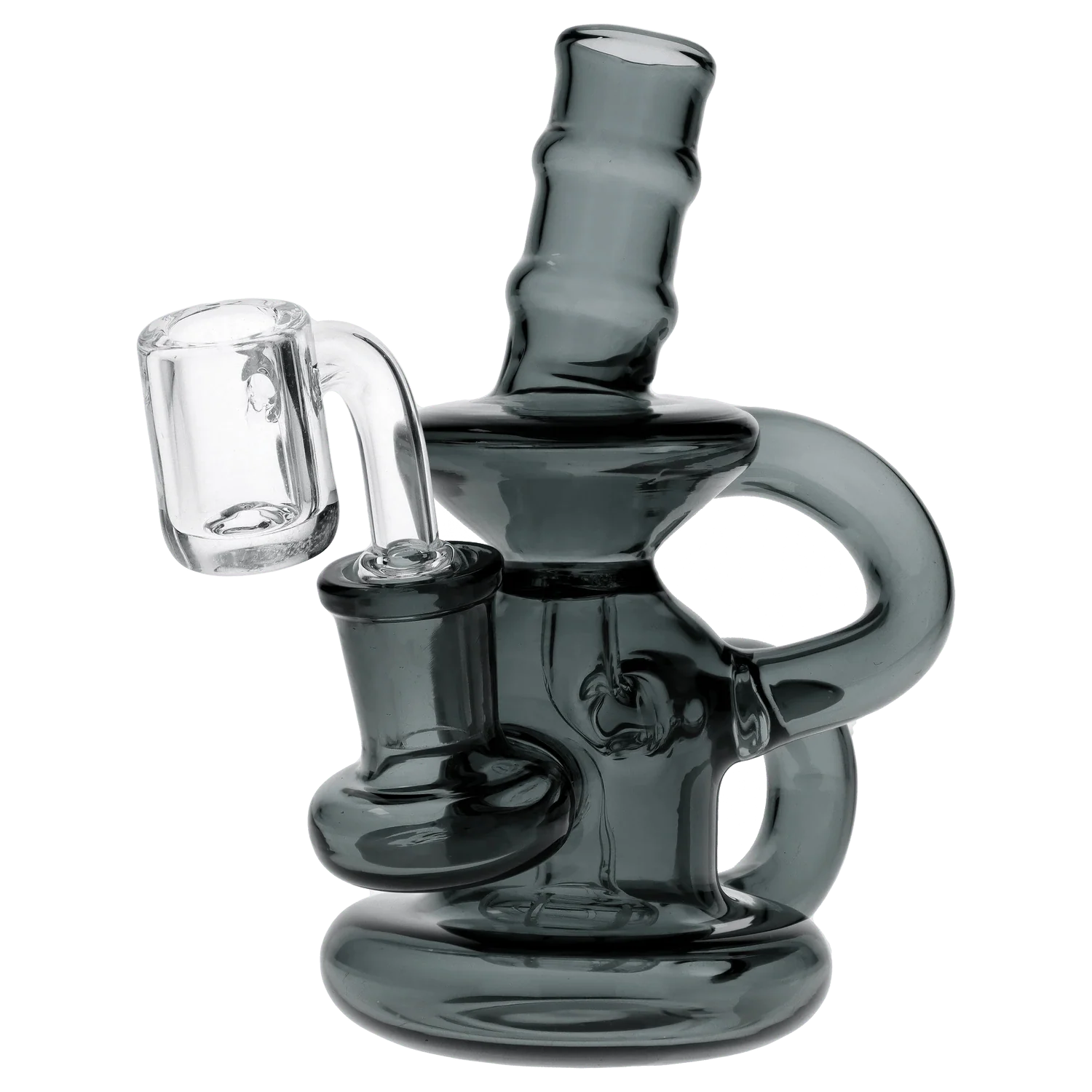 Water Pipe w/Quartz-Transparent Black-6in - Image 11