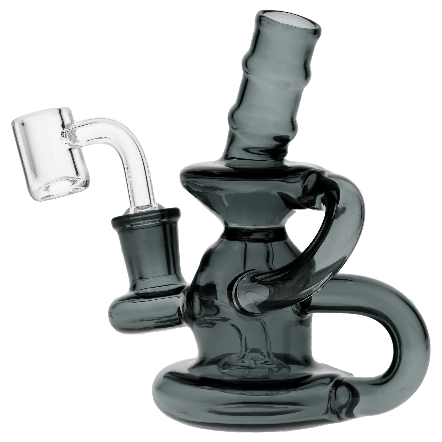 Water Pipe w/Quartz-Transparent Black-6in - Image 2