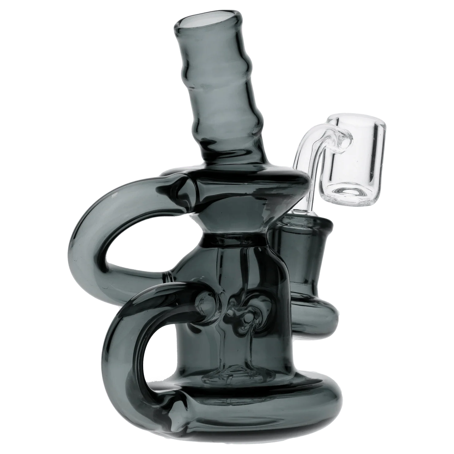 Water Pipe w/Quartz-Transparent Black-6in - Image 5