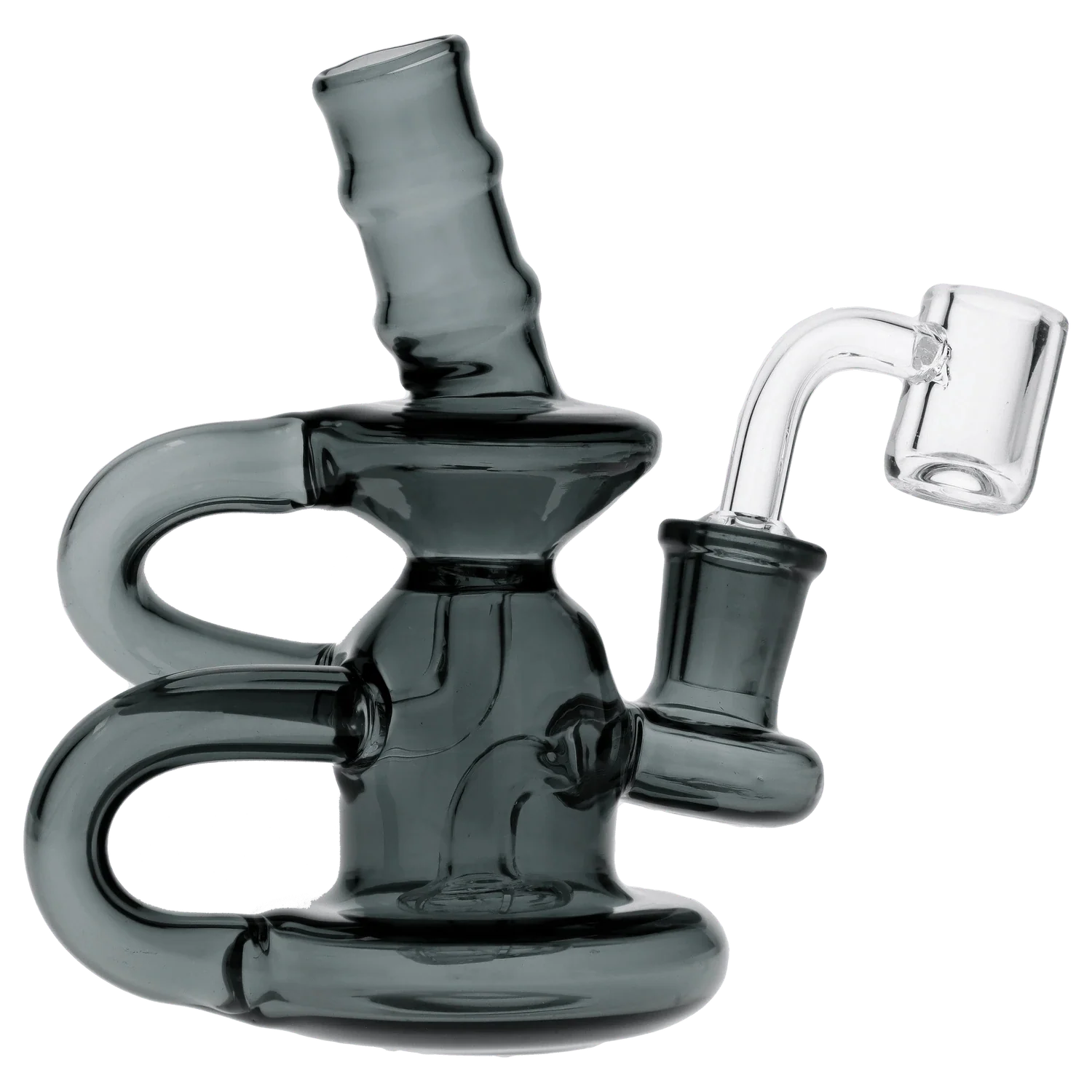 Water Pipe w/Quartz-Transparent Black-6in - Image 6