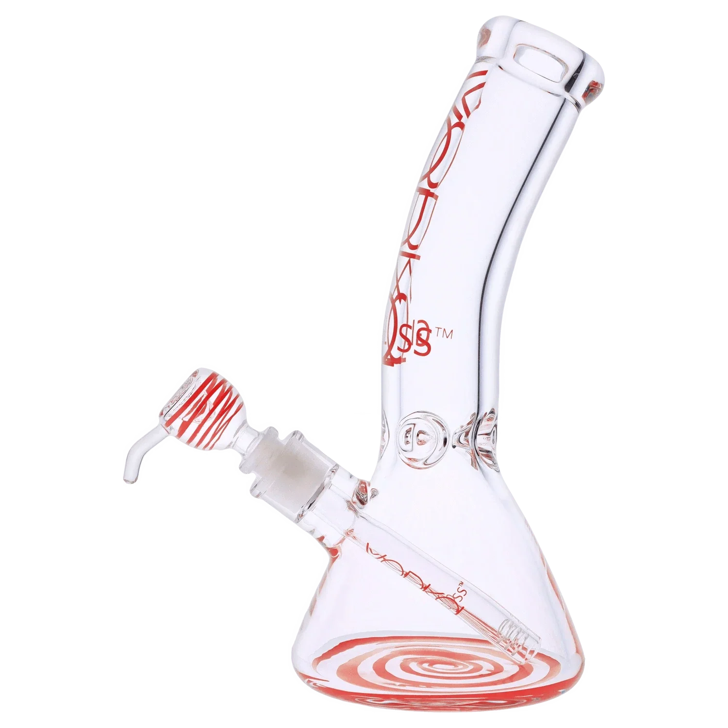Vodka 9mm Bent Neck Water Pipe - Red - 12in.
