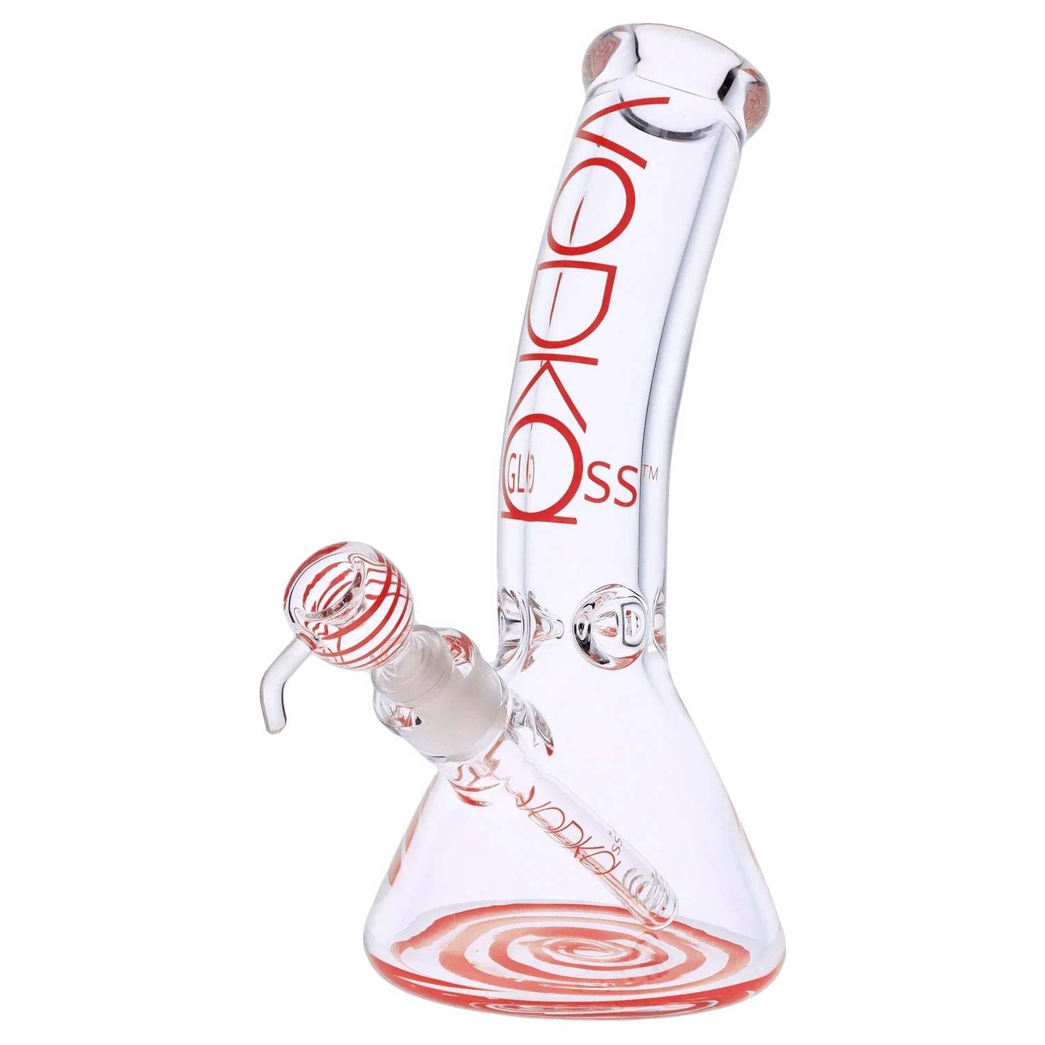 Vodka 9mm Bent Neck Water Pipe - Red - 12in. - Image 2