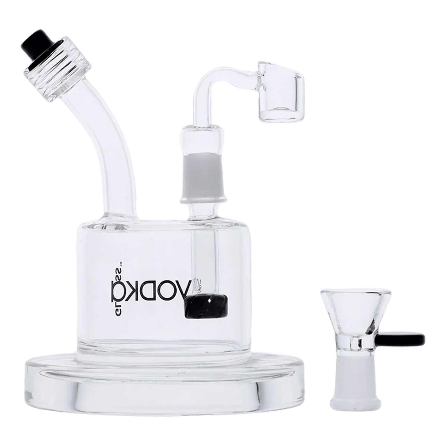 Vodka Water Pipe - Black - 6in. - Image 8