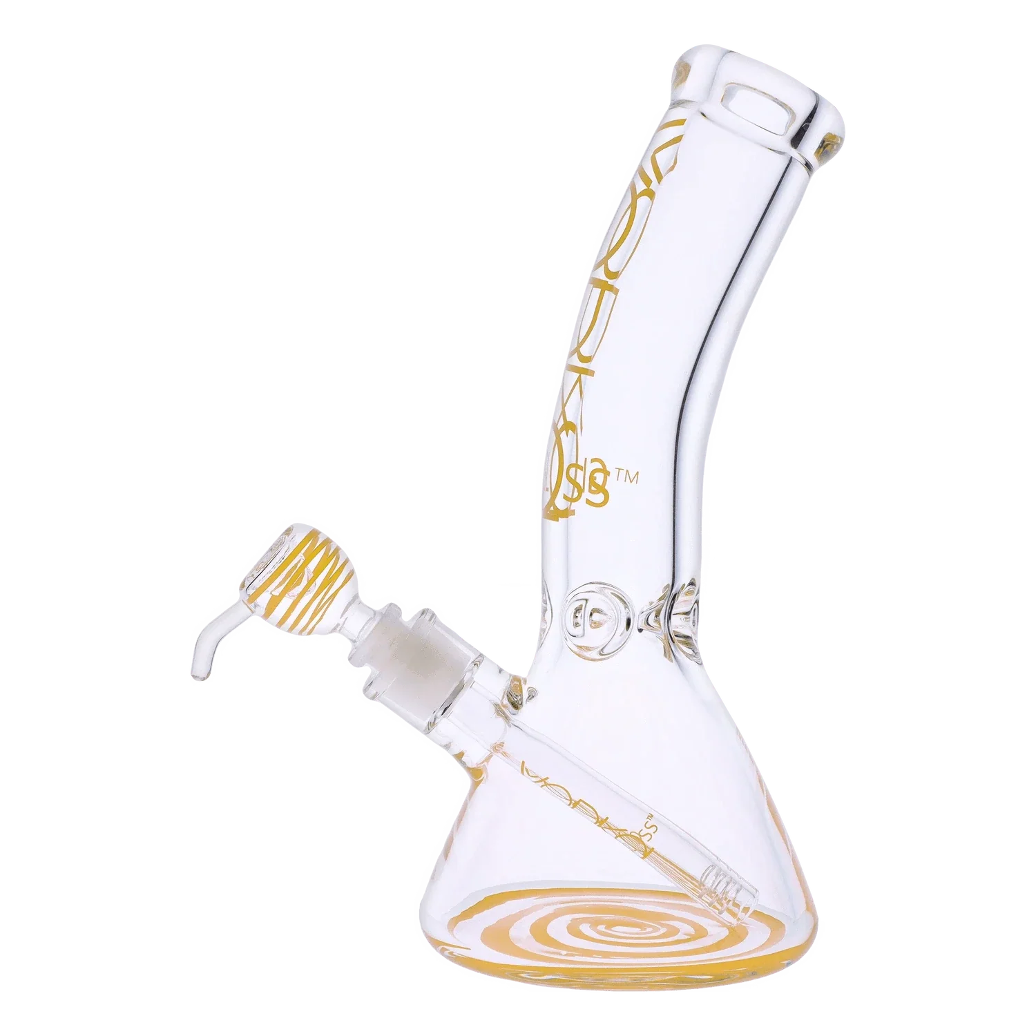 Vodka 9mm Bent Neck Water Pipe - Gold - 12in.