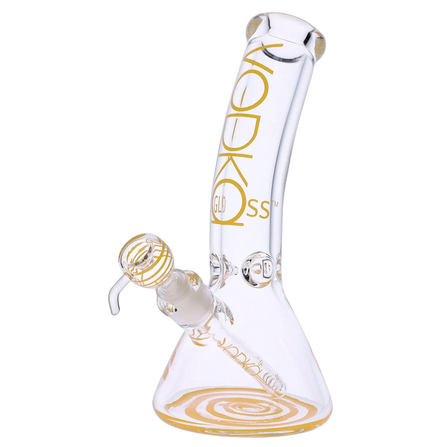 Vodka 9mm Bent Neck Water Pipe - Gold - 12in. - Image 2