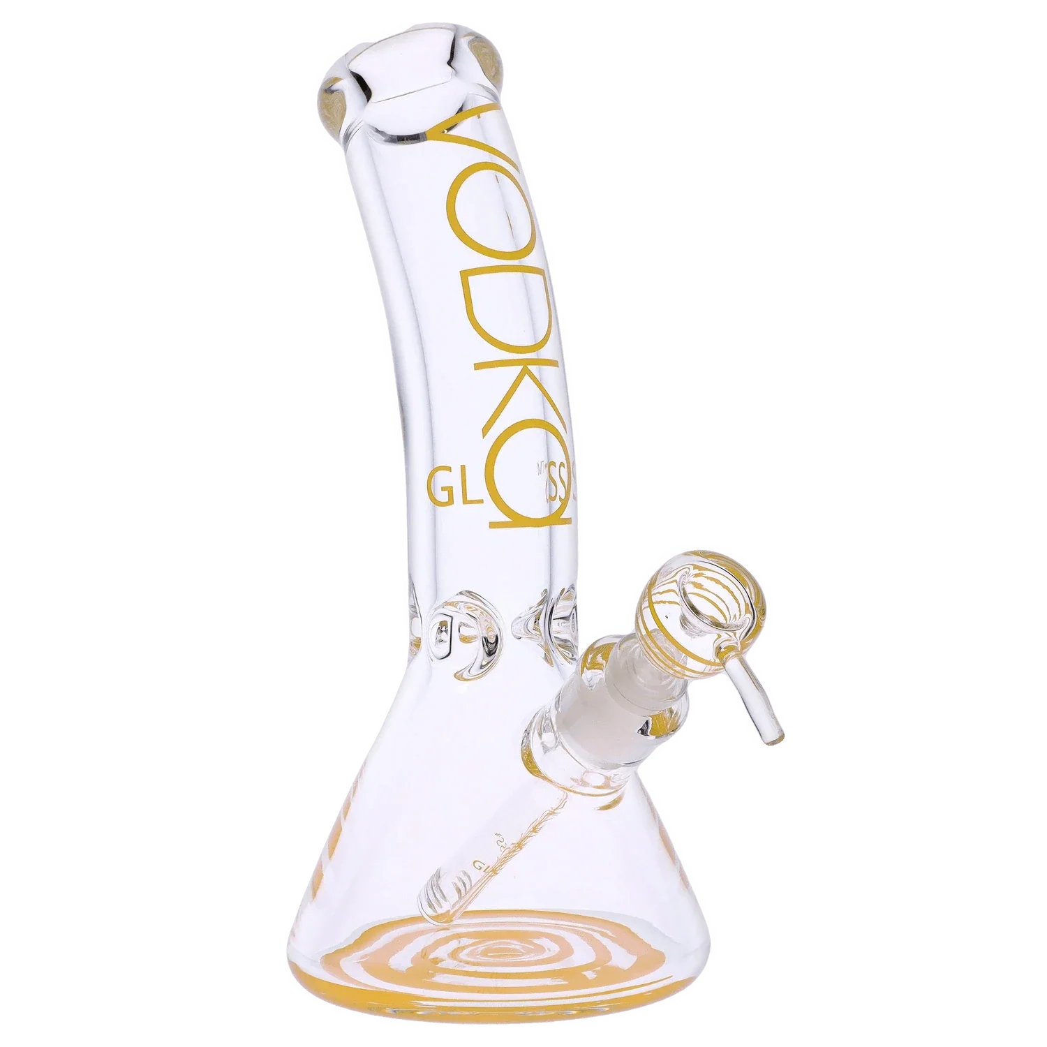 Vodka 9mm Bent Neck Water Pipe - Gold - 12in. - Image 4