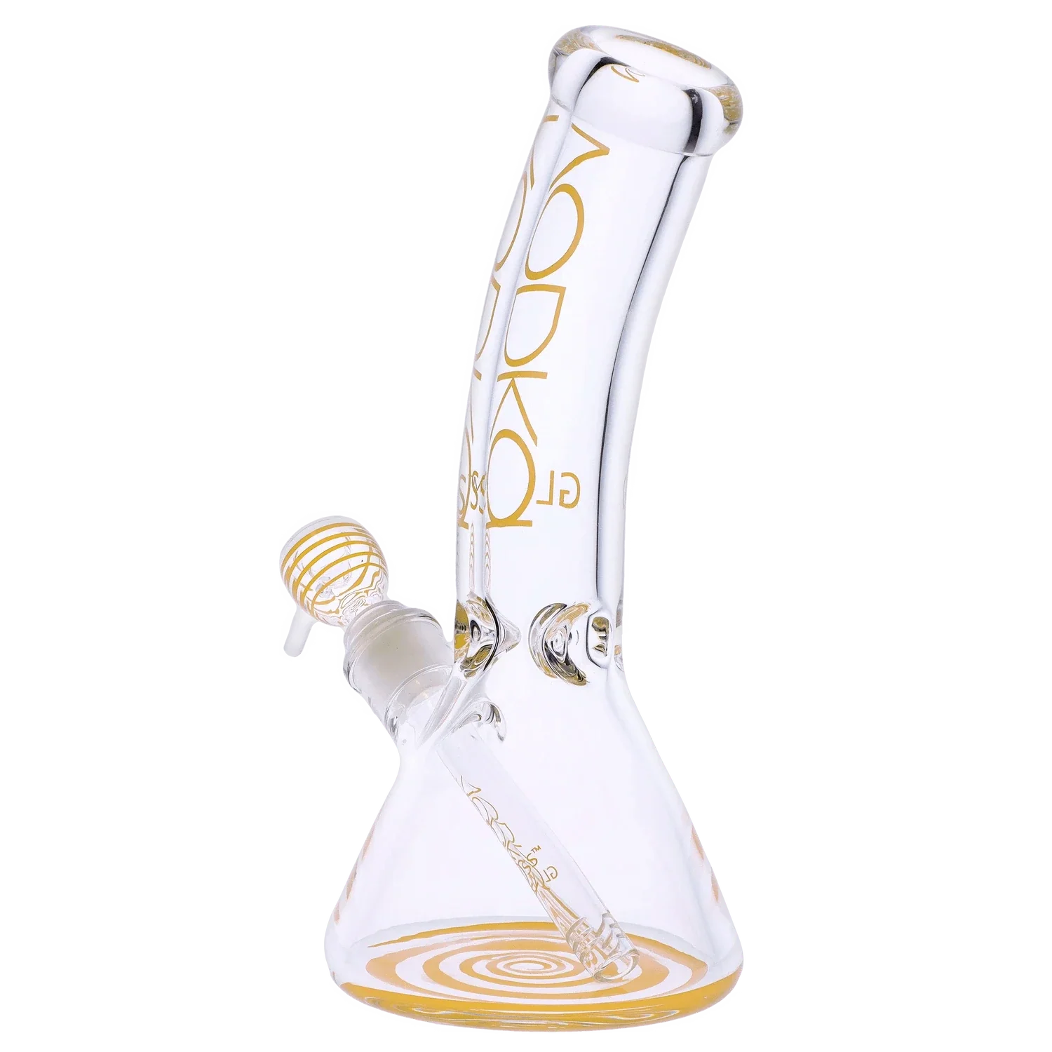 Vodka 9mm Bent Neck Water Pipe - Gold - 12in. - Image 8