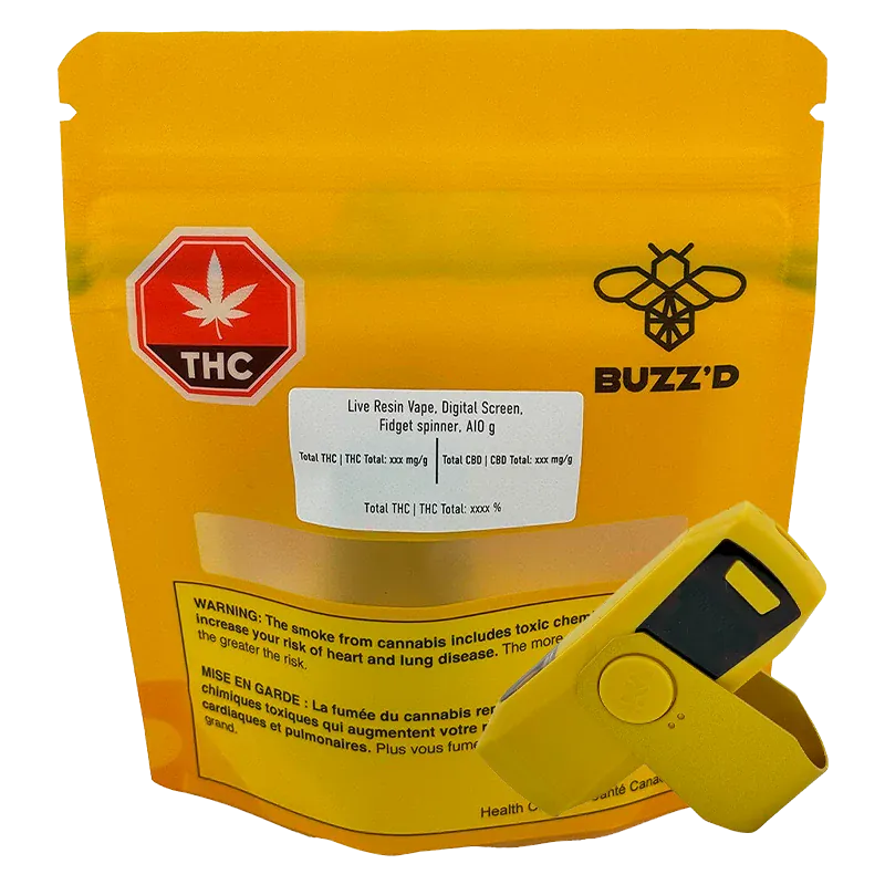 Live Resin Vape Digital Screen Fidget Spinner AIO