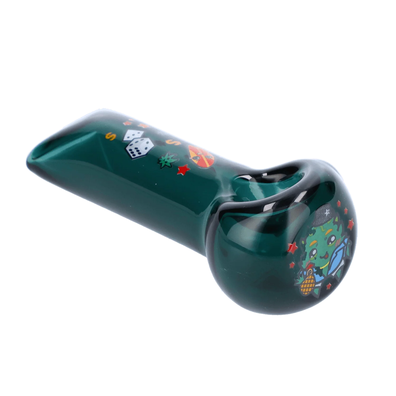 Wido Pineapple Express Spoon Pipe - Transparent Teal - 4in. - Image 2