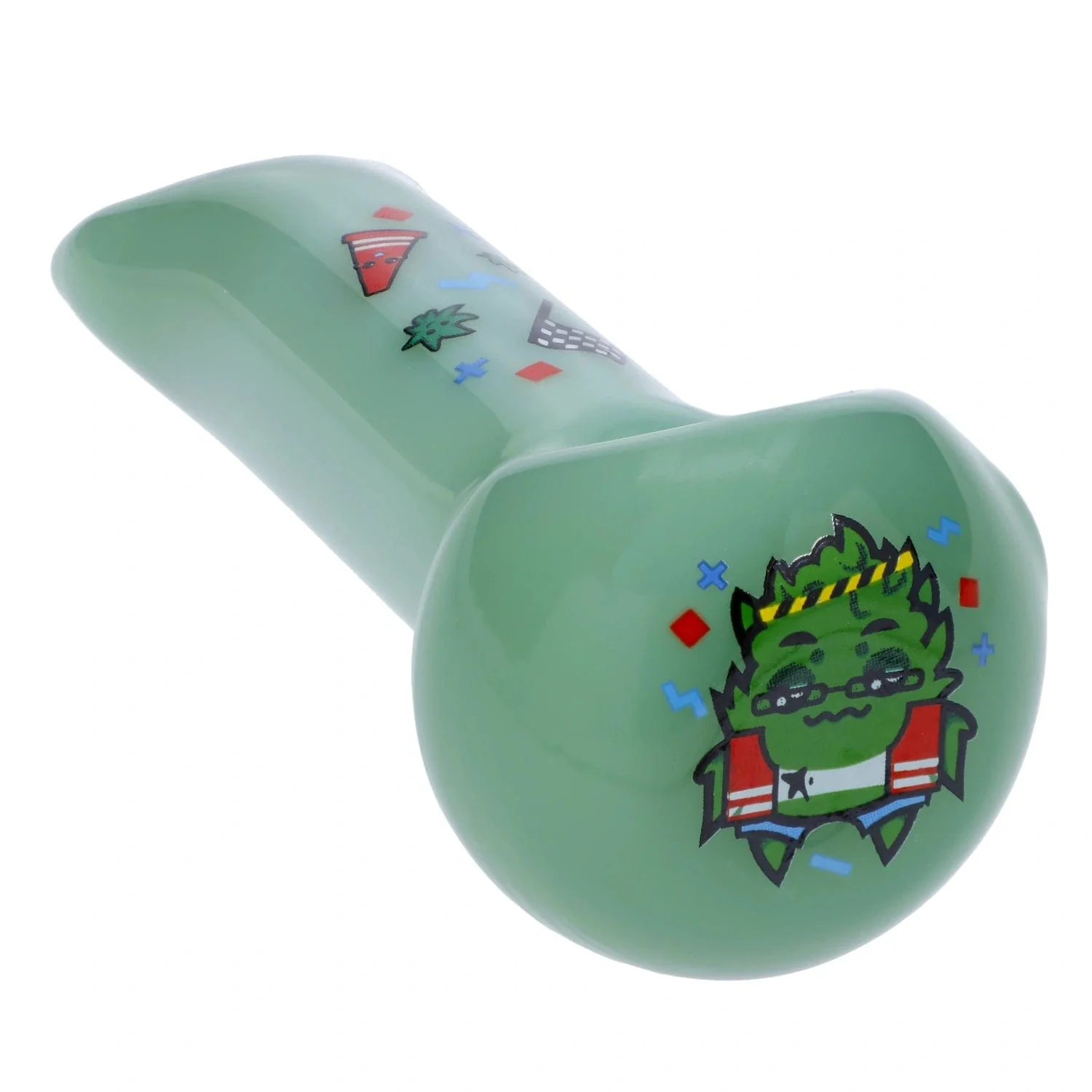 Wido Sour Diesel Spoon Pipe - Milky Green - 4in. - Image 3